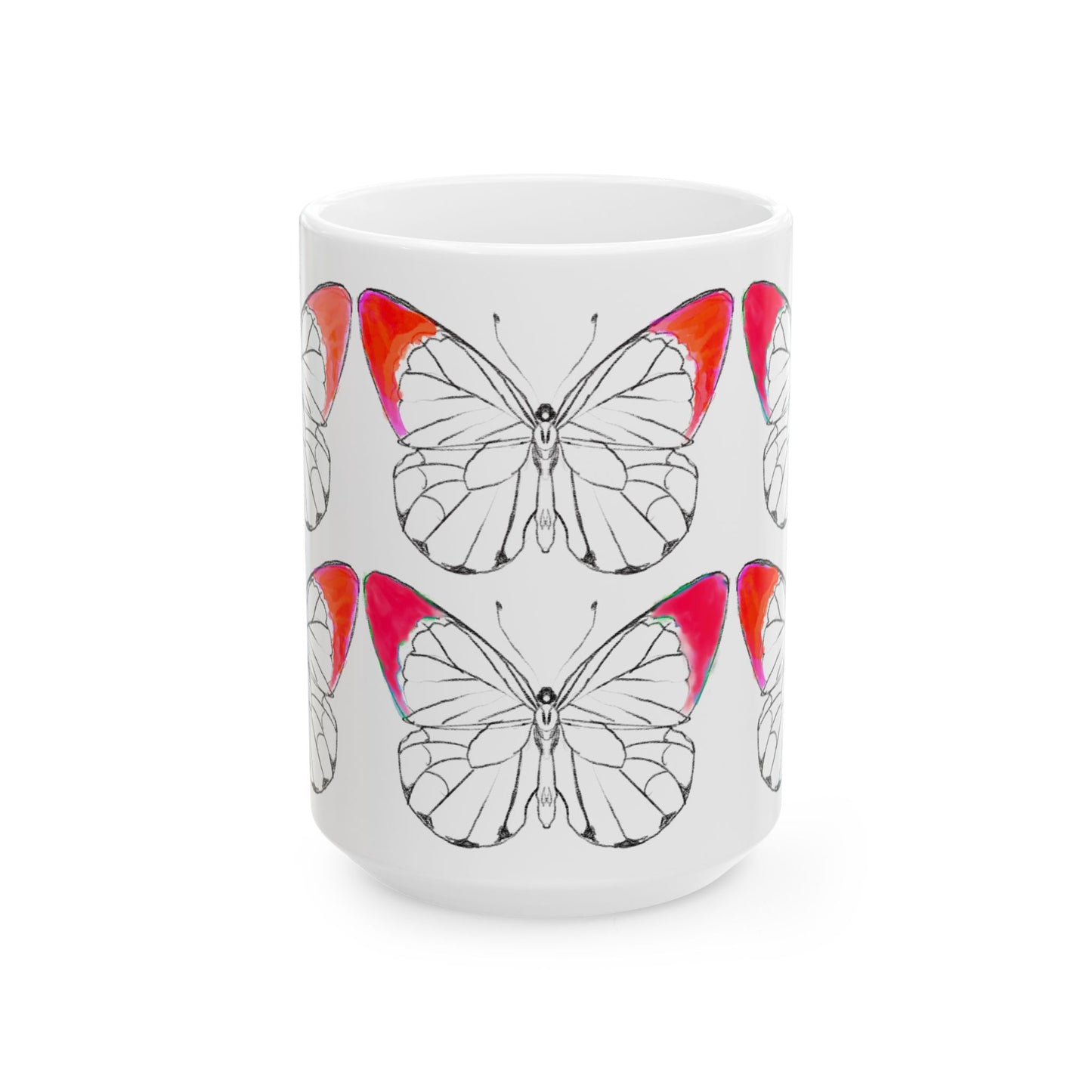 Chroma Ceramic Mug, (11oz, 15oz) Red