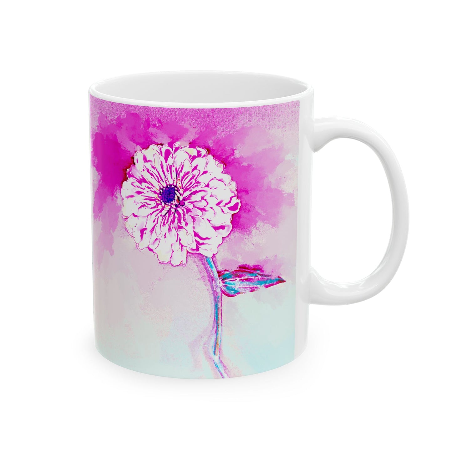 Zinnia Color Splash Mug Raspberry “Dare to Be Humble”
