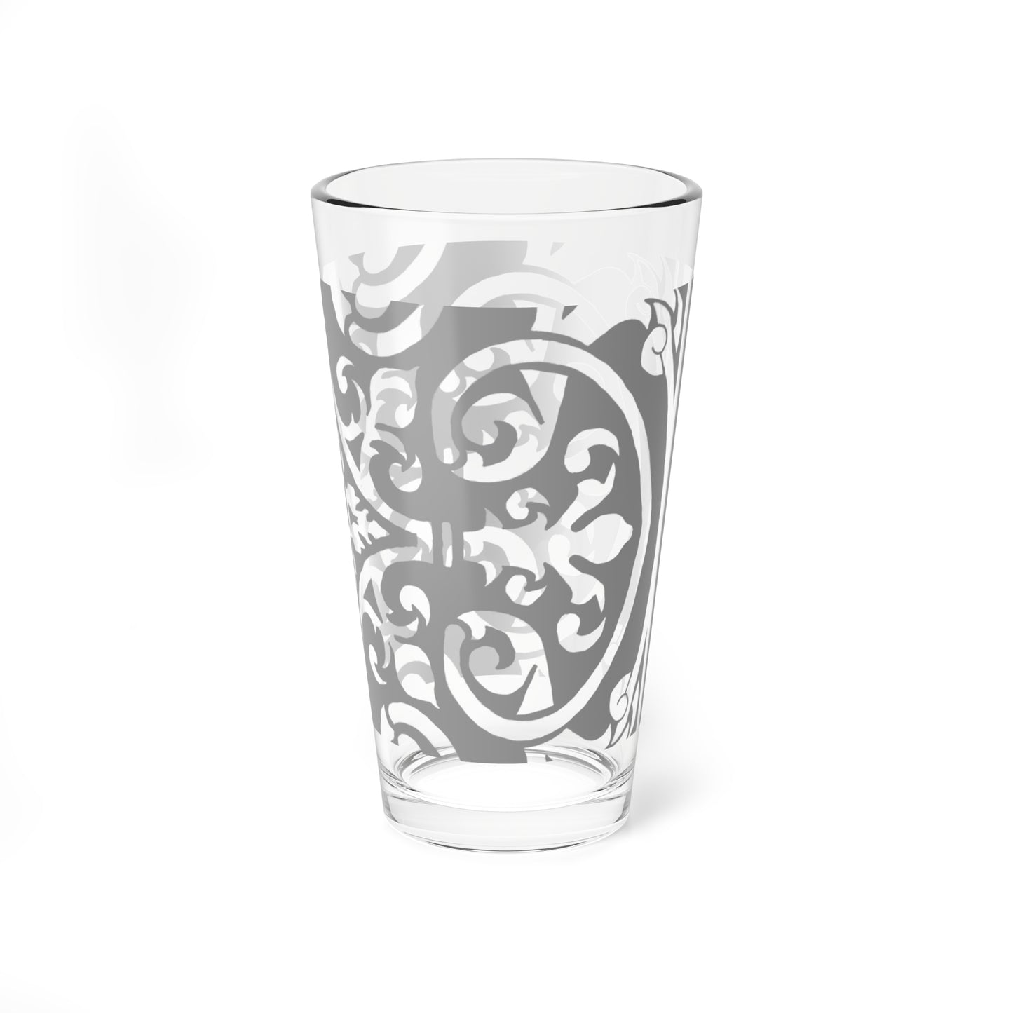 Mixing Glass, 16oz Scrollwork Art