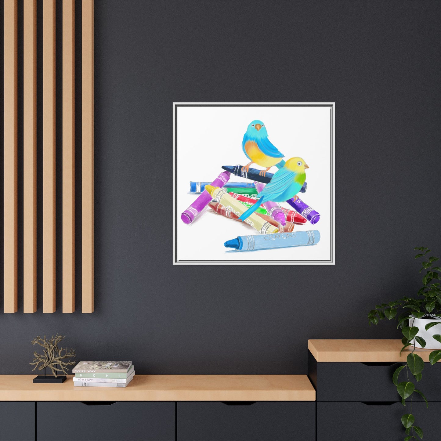 Jolly Birds Matte Canvas Framed