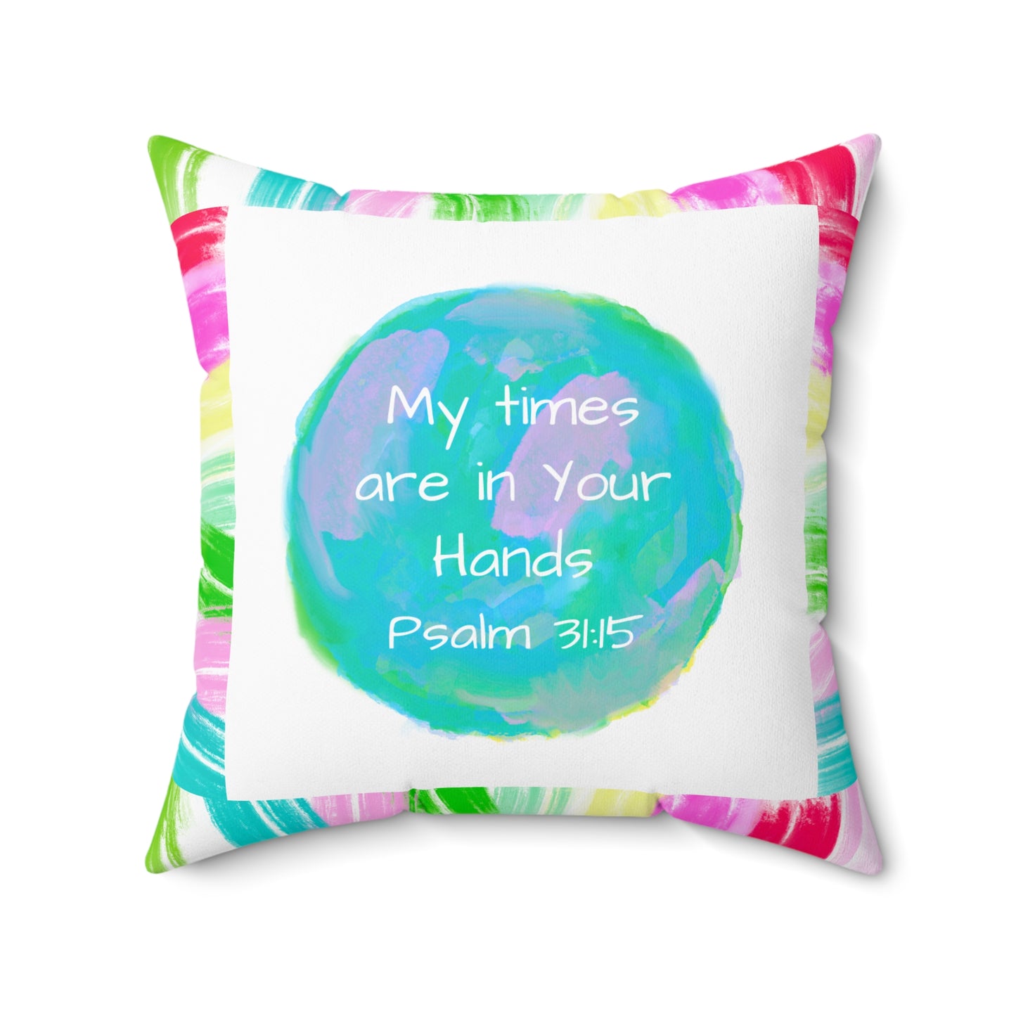 Mega Dot Polyester Square Pillow My times are in your hands Birds