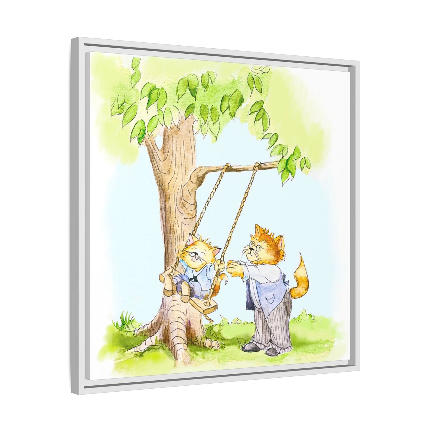 Kitty Fun Matte Canvas Framed