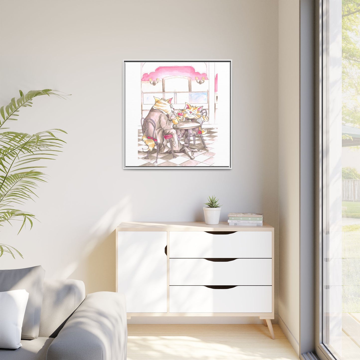 Kitty Fun Matte Canvas Framed