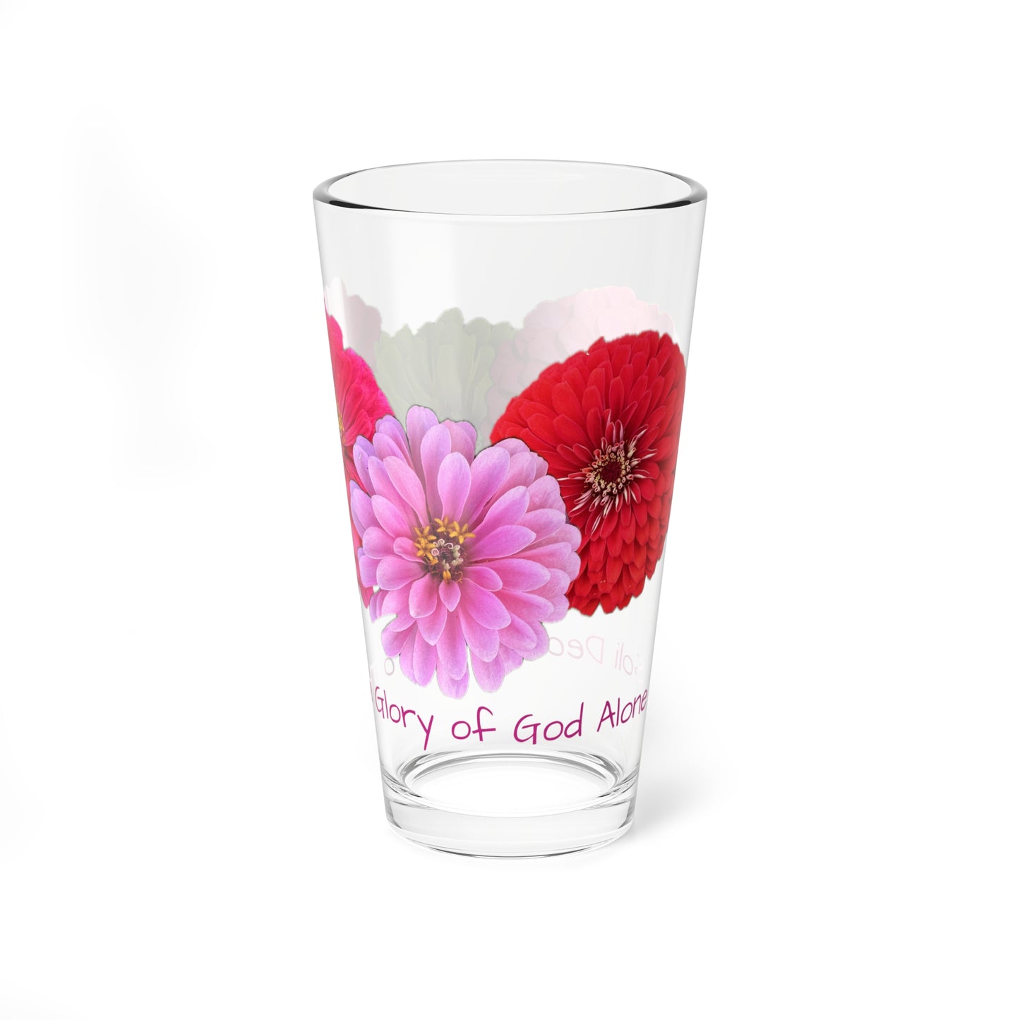 Zinnia Pint Glass Soli Deo Gloria - To The Glory of God Alone