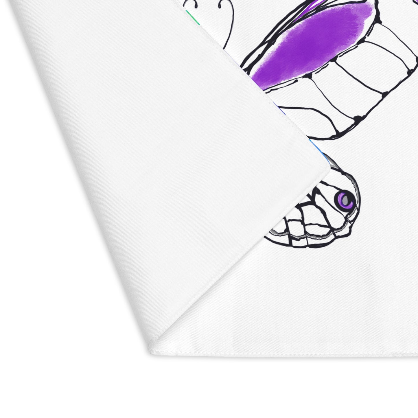 Butterfly Flutterstripe Placemat in Purple with Multi-color Stripe Border (1 pc) cotton