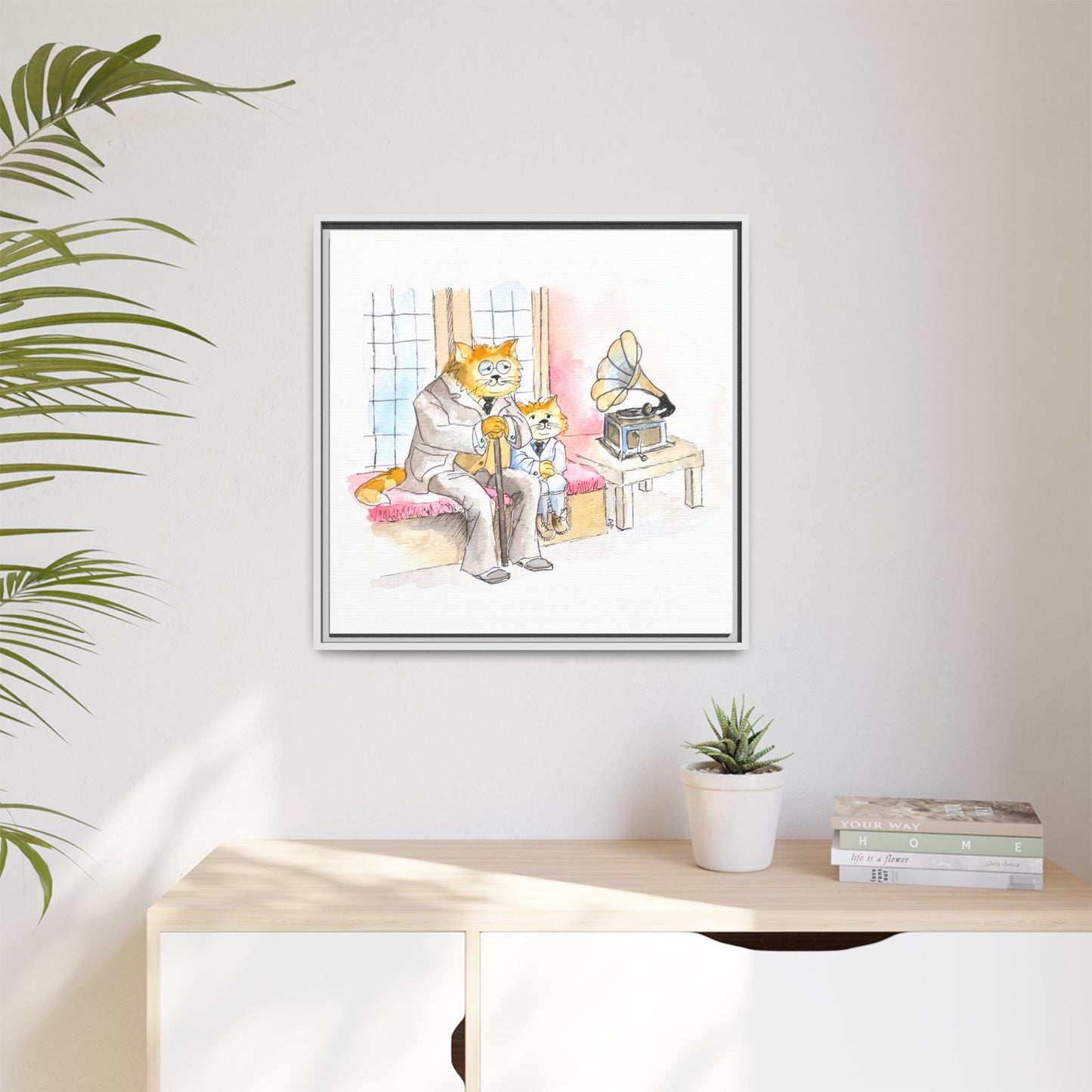 Kitty Fun Matte Canvas Framed