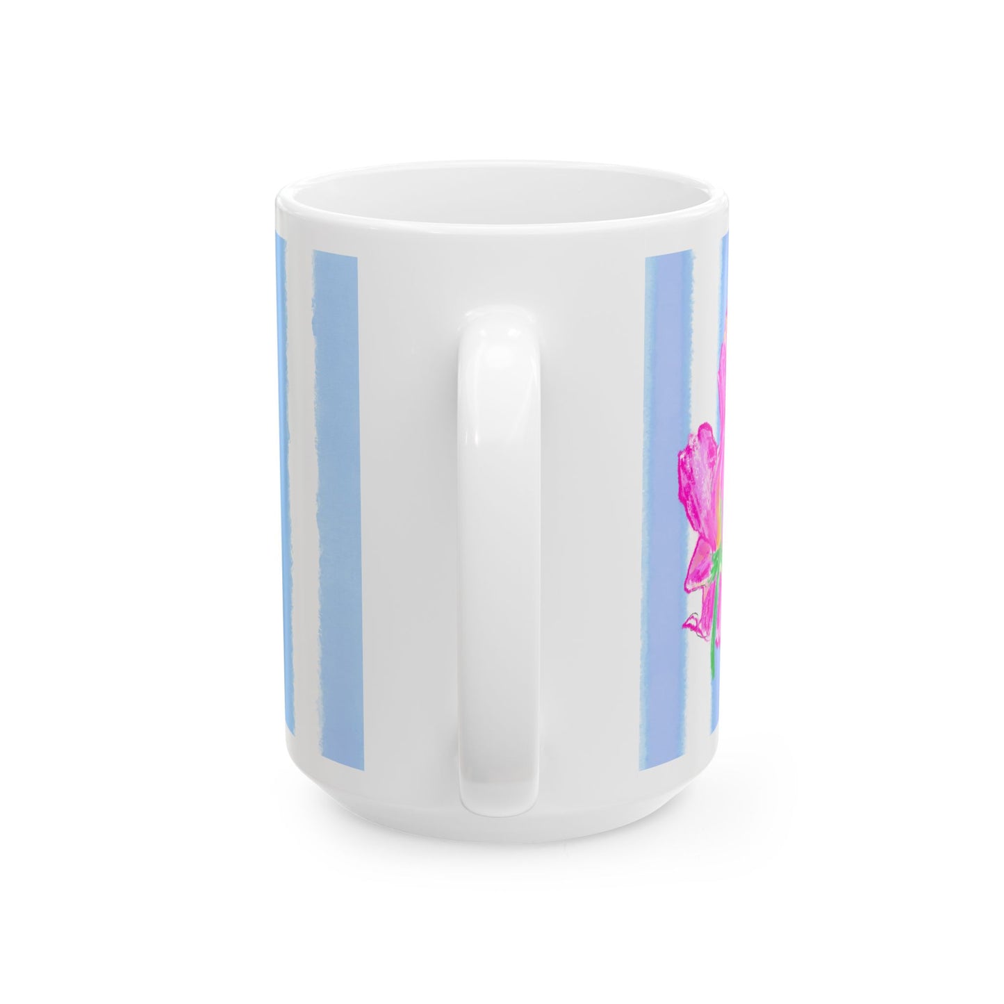 Dancing Tulips Mug Periwinkle Raspberry