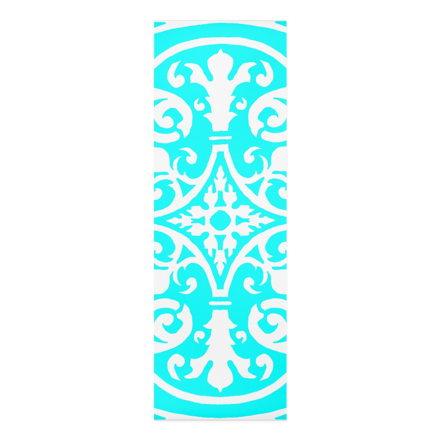 Scrollwork Exercise Mat Aqua