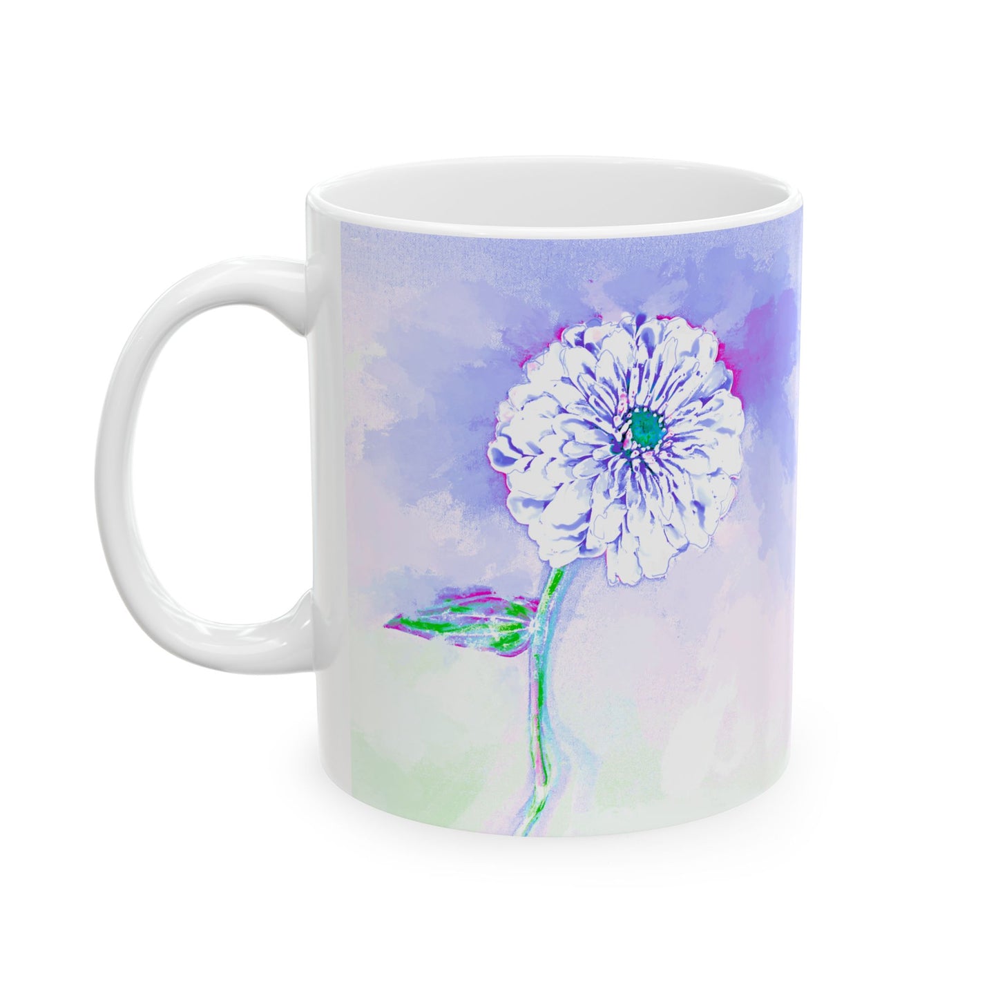 Zinnia Color Splash Mug Periwinkle “Dare to Be Humble”