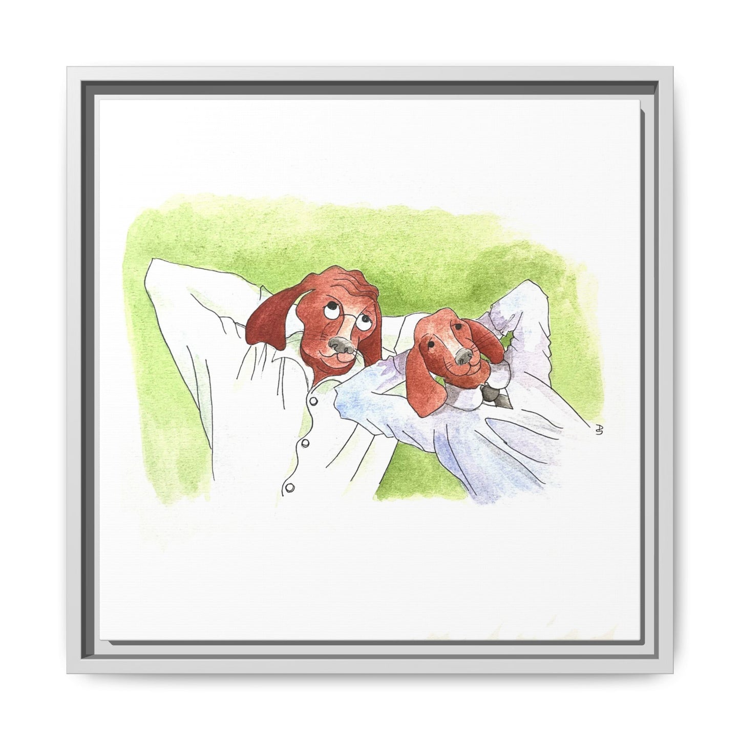 Dogi Fun Matte Canvas Framed