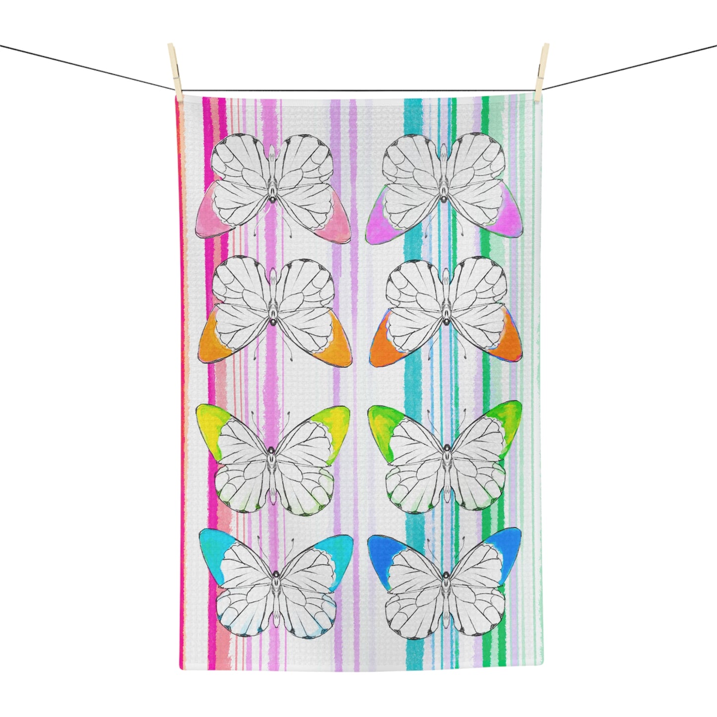 Dish Towels Microfiber Rainbow Butterfly