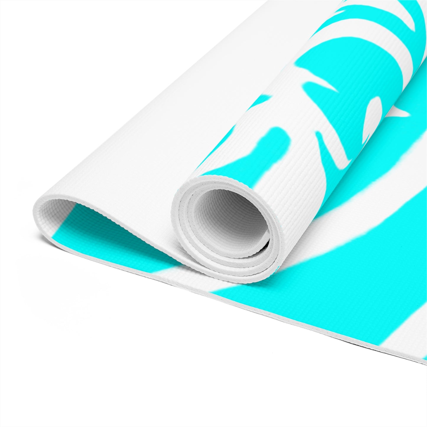 Scrollwork Exercise Mat Aqua