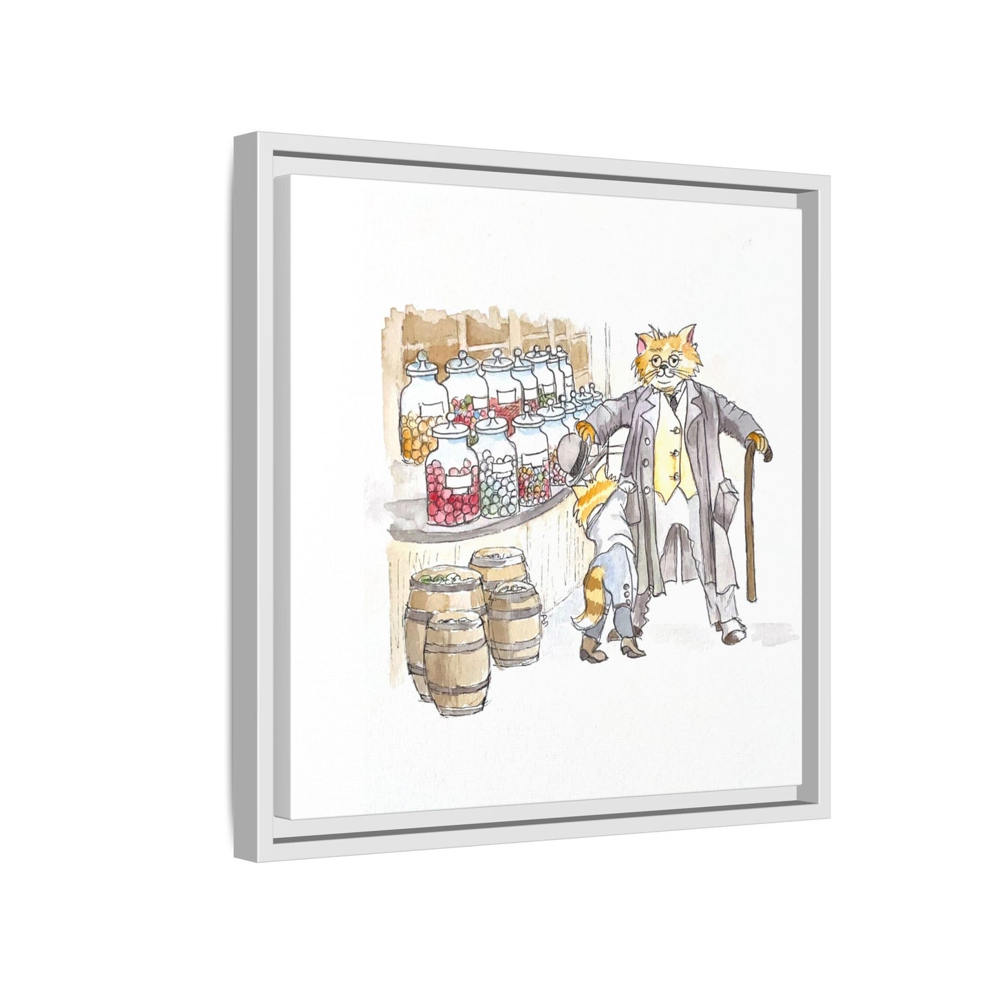 Kitty Fun Matte Canvas Framed