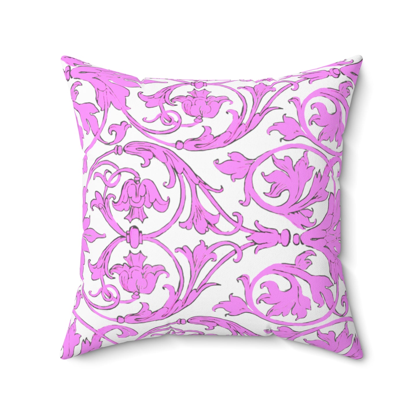 Scrollwork Polyester Square Pillow "You will seek..."