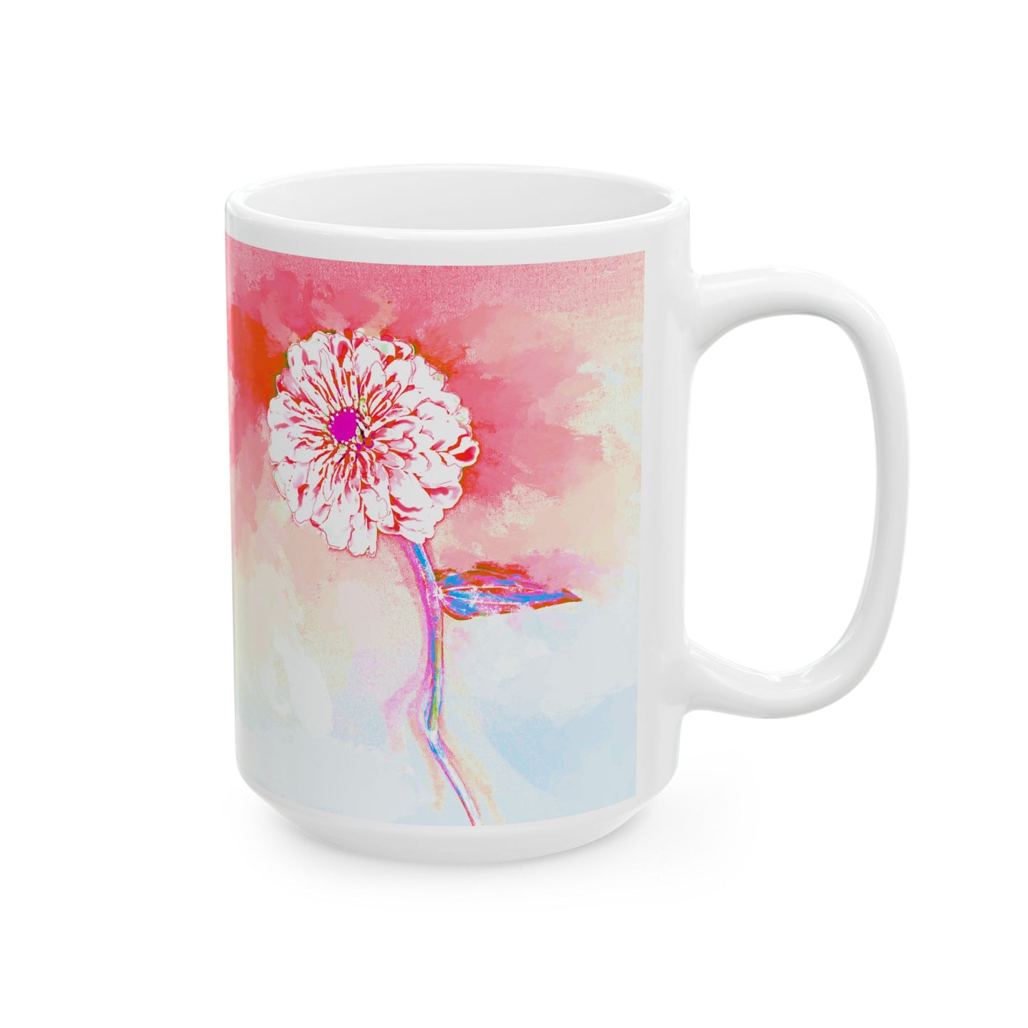 Zinnia Color Splash Mug Red "Dare to Be Humble”