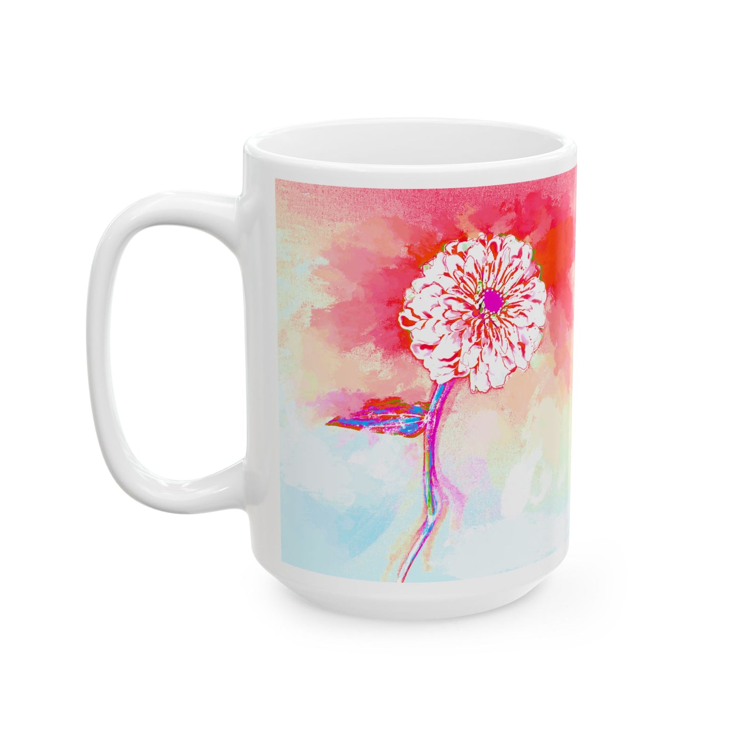 Zinnia Color Splash Mug Red "Dare to Be Brave”