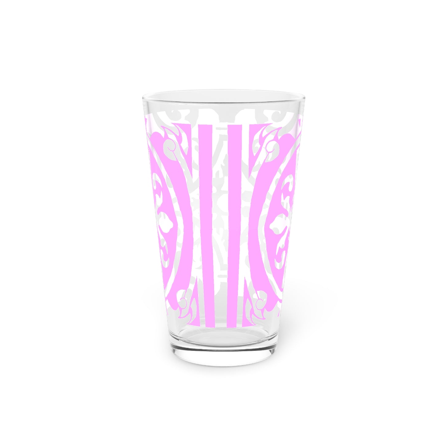 Scrollwork Pint Glass Pink