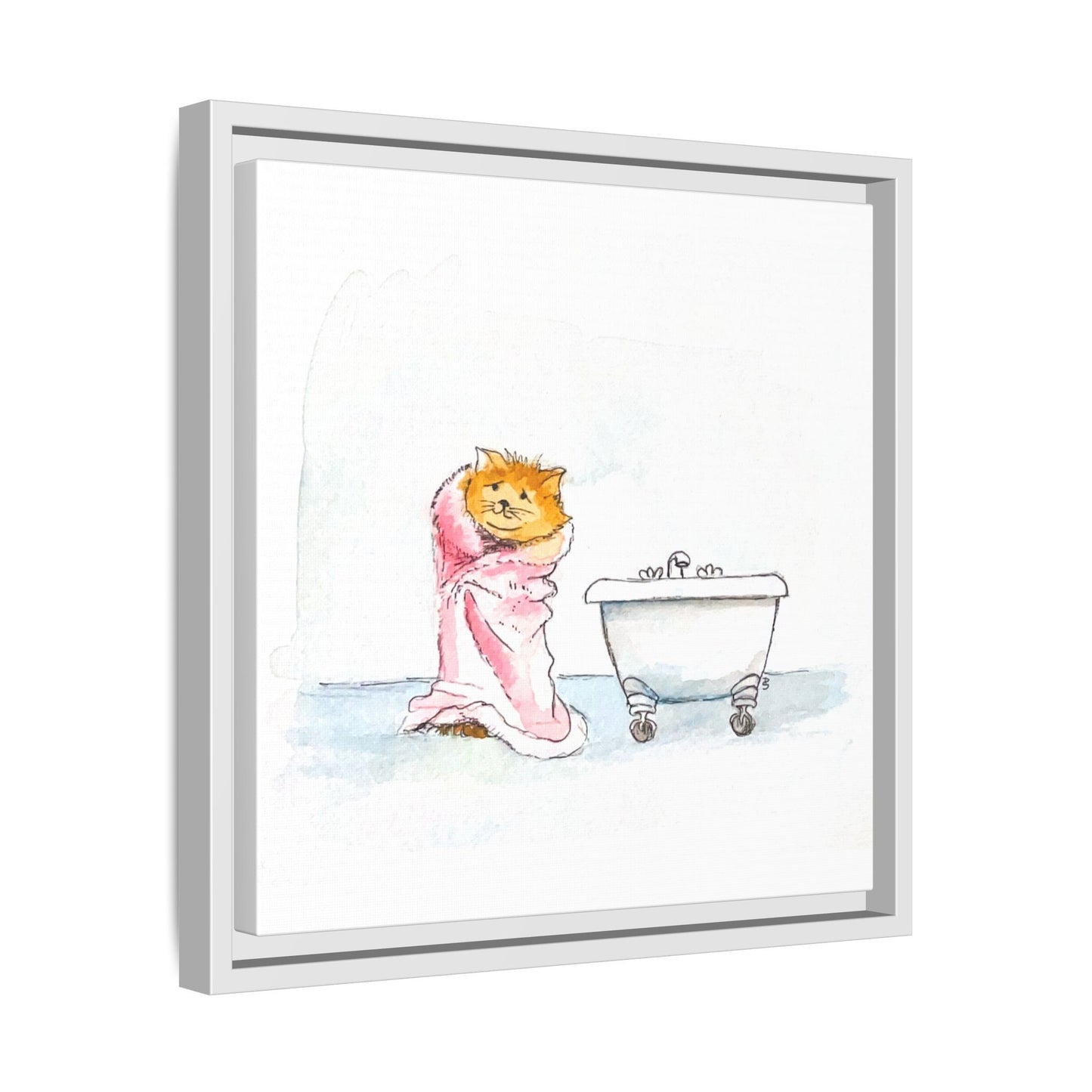 Kitty Fun Matte Canvas Framed