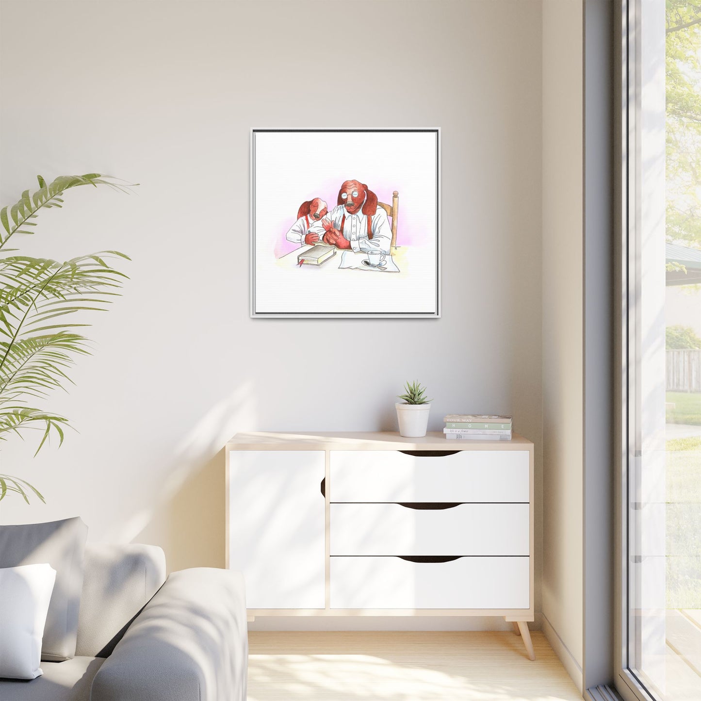 Dogi Fun Matte Canvas Framed
