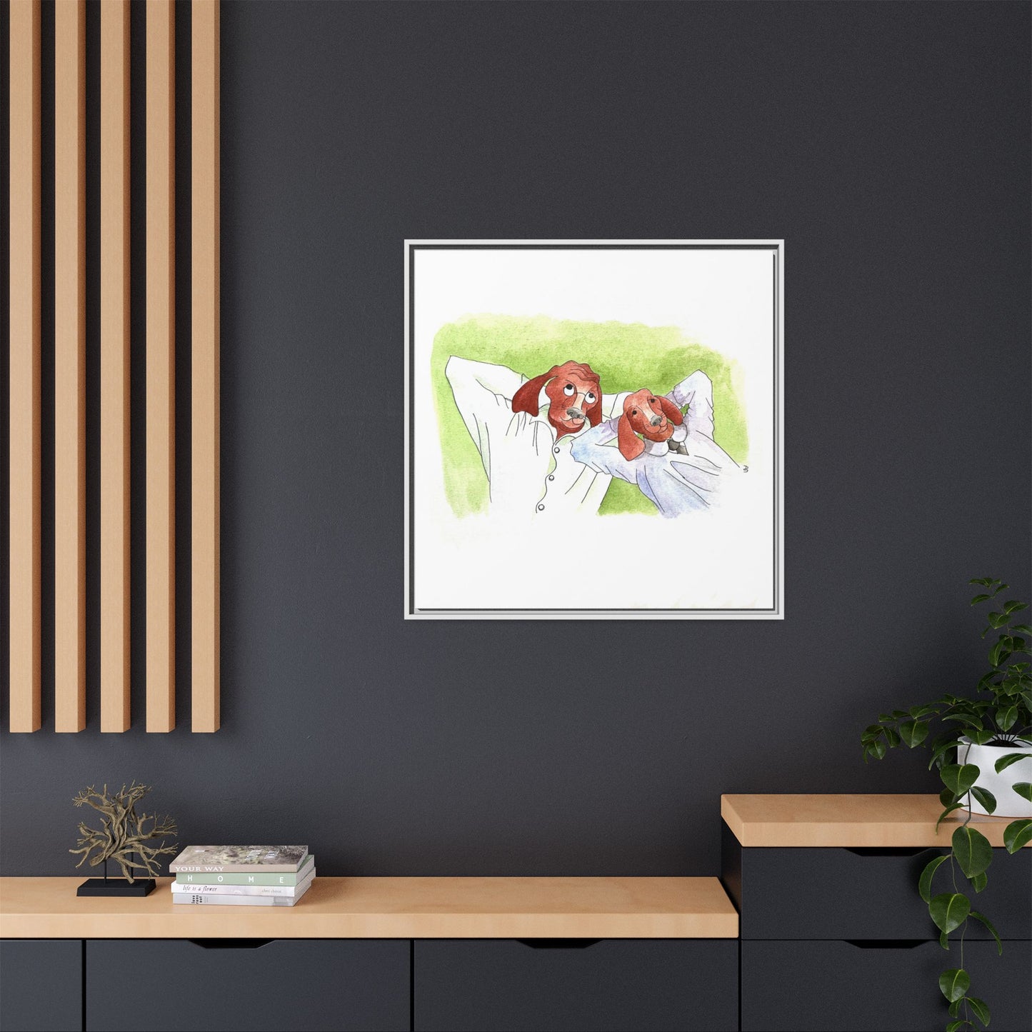 Dogi Fun Matte Canvas Framed