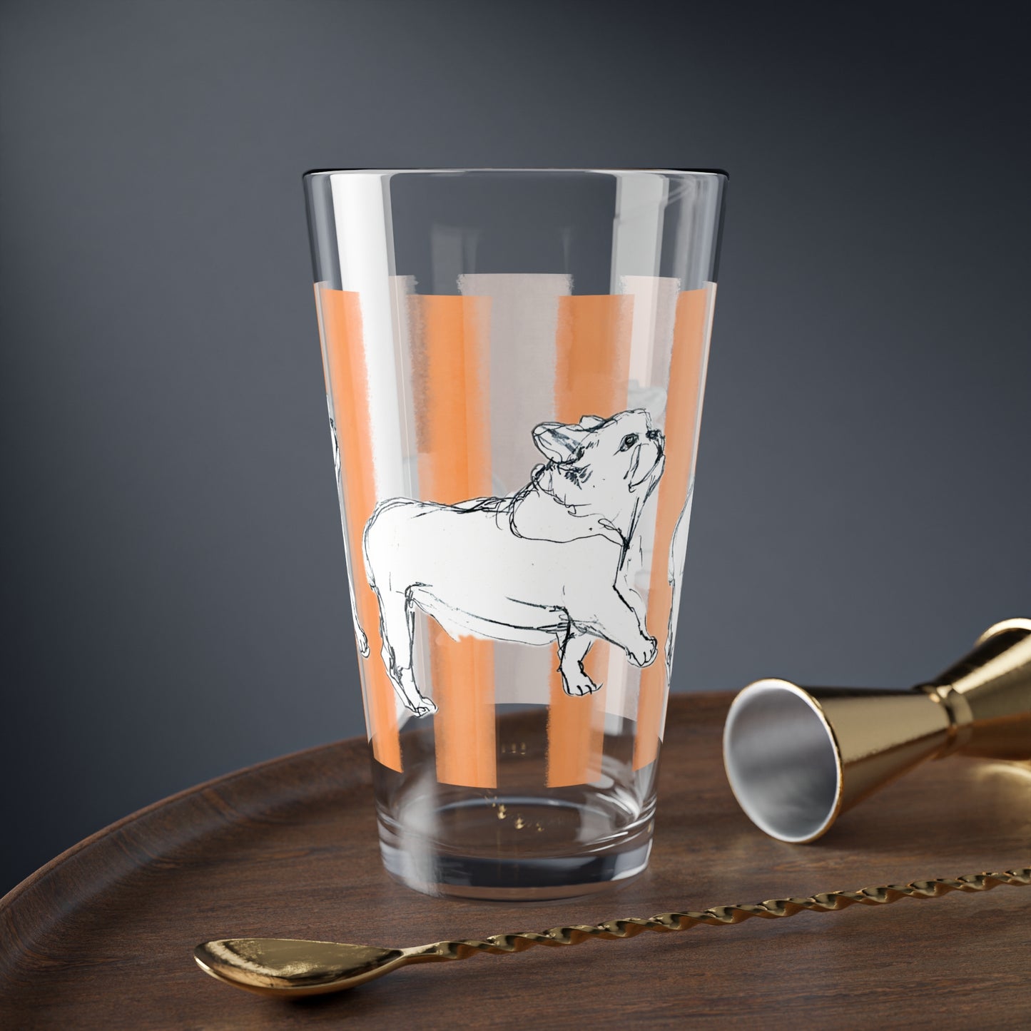 Dogi Fun Pint Glass, 16oz Frenchies