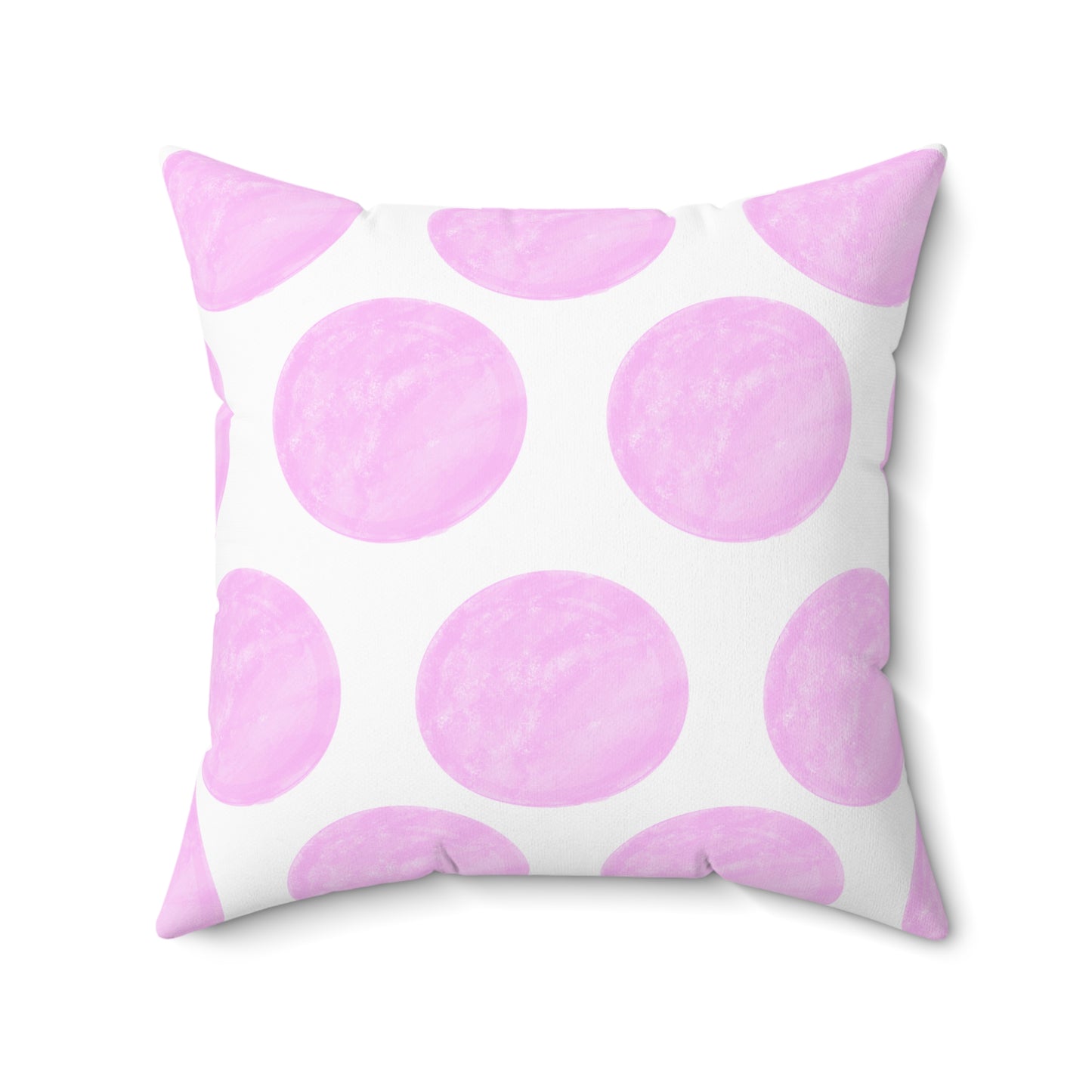 Polka Dot Palette Polyester Square Pillow light pink