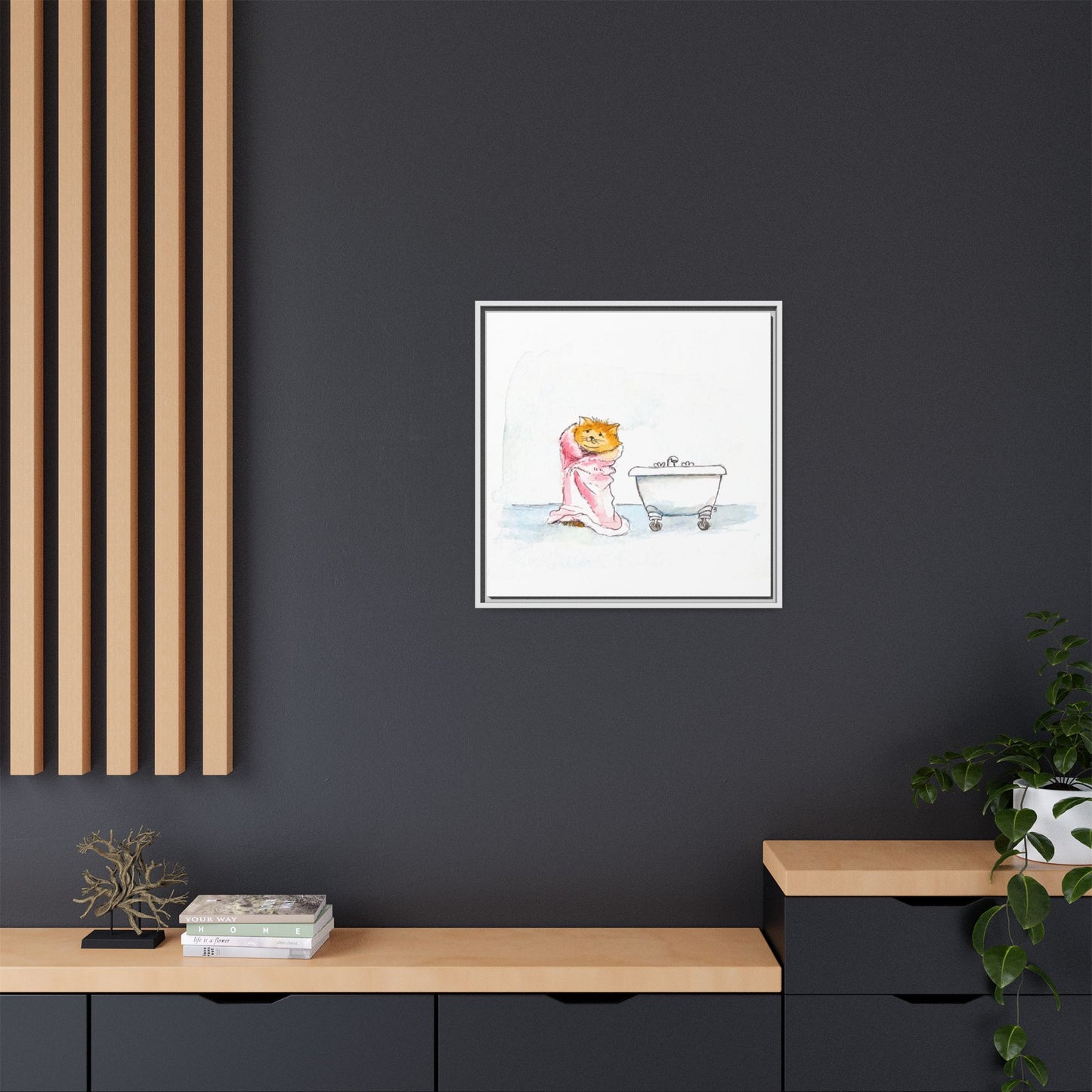 Kitty Fun Matte Canvas Framed