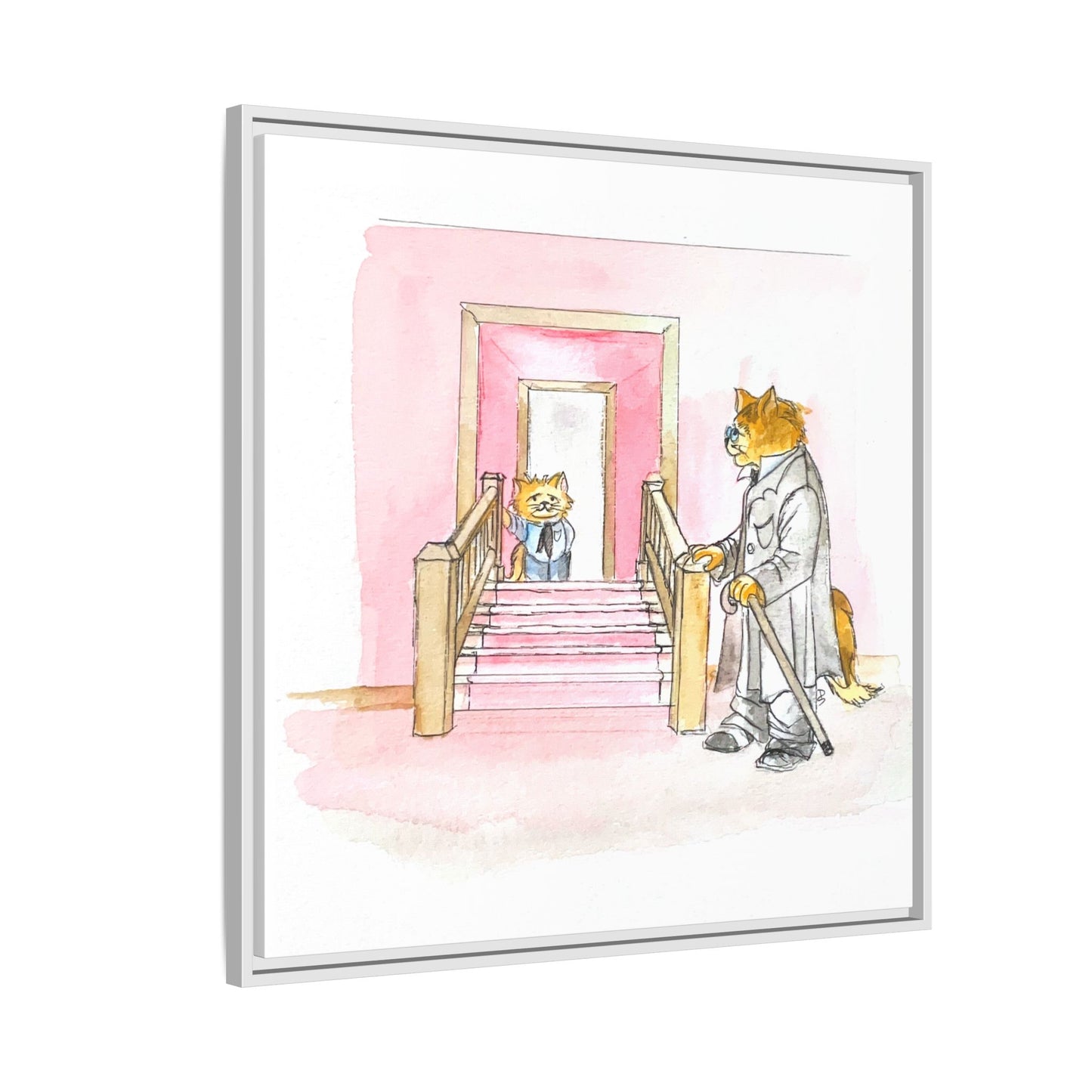 Kitty Fun Matte Canvas Framed