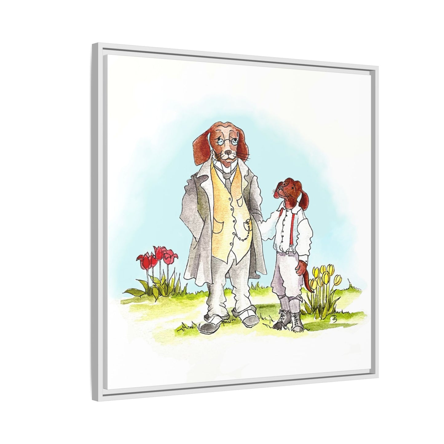 Dogi Fun Matte Canvas Framed