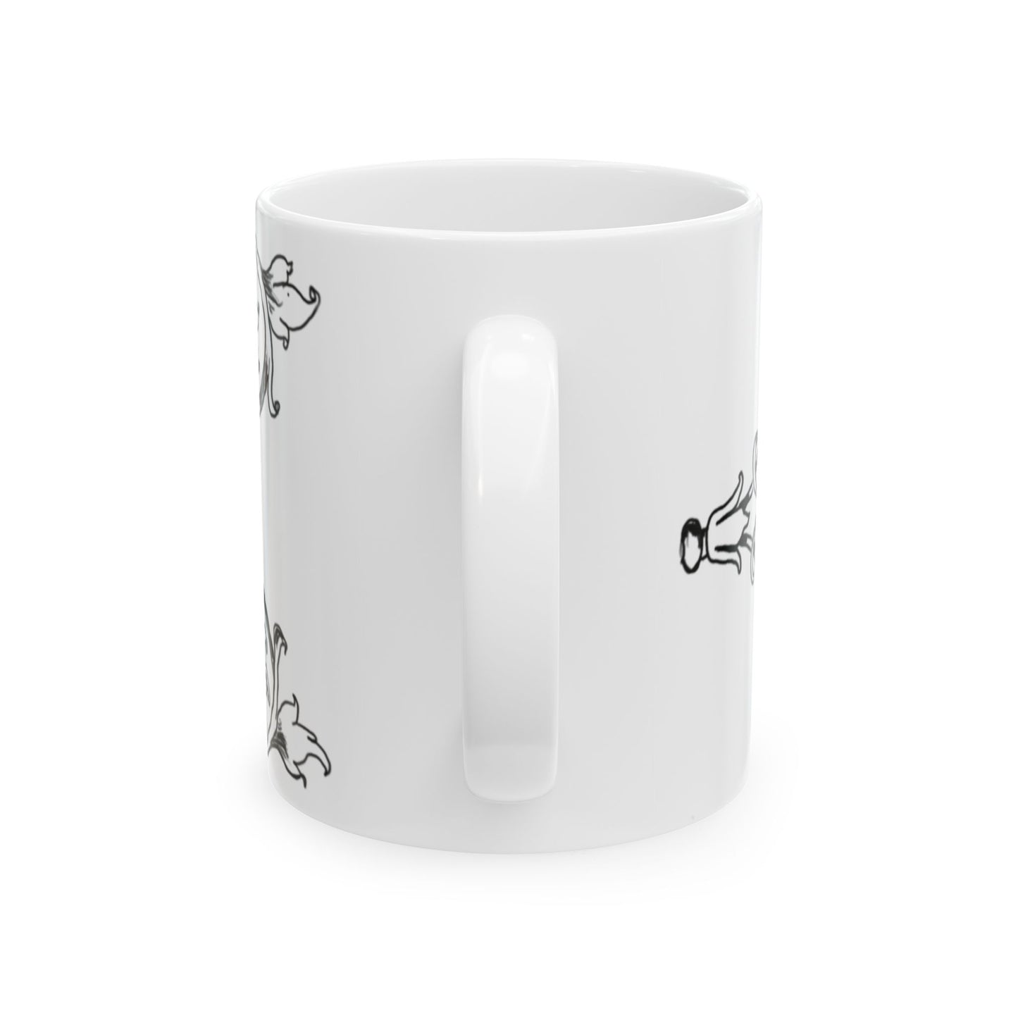 Scrollwork Ceramic Mug Black and White