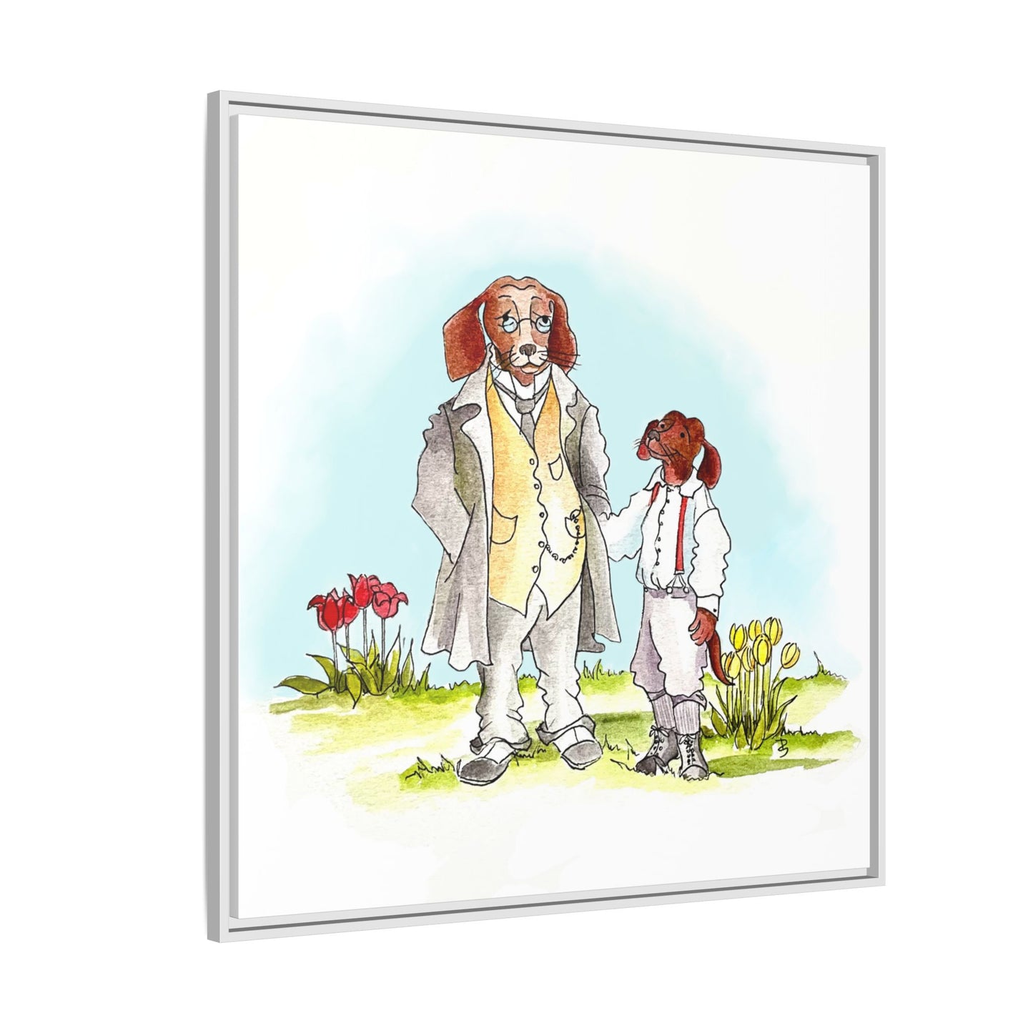 Dogi Fun Matte Canvas Framed