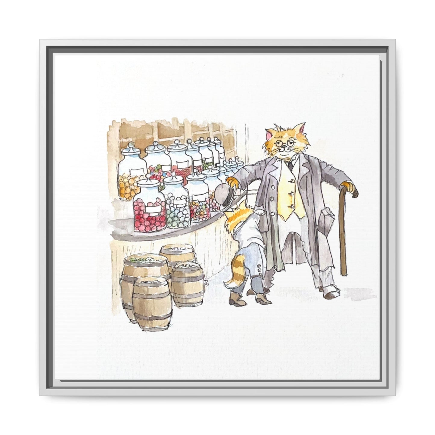 Kitty Fun Matte Canvas Framed