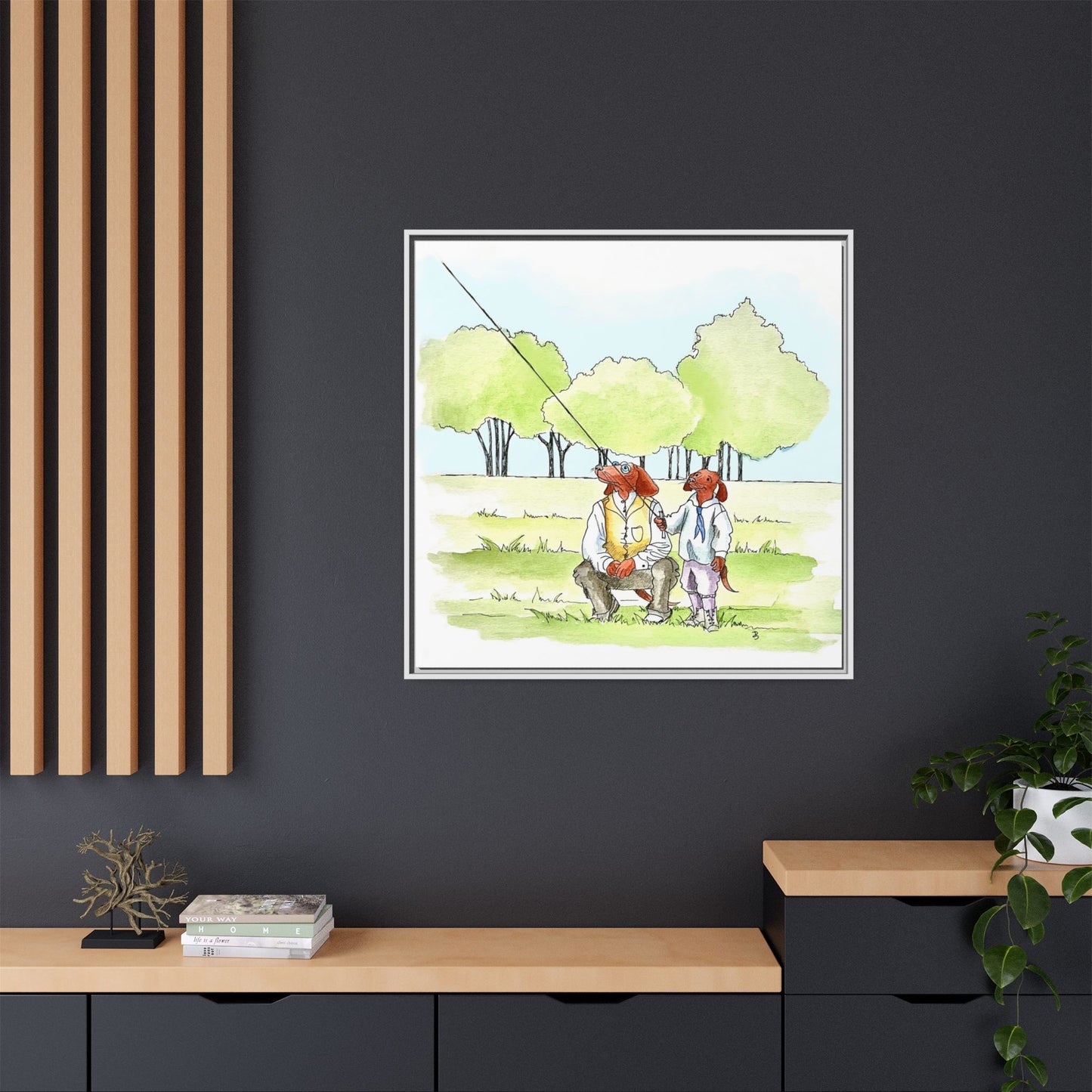 Dogi Fun Matte Canvas Framed