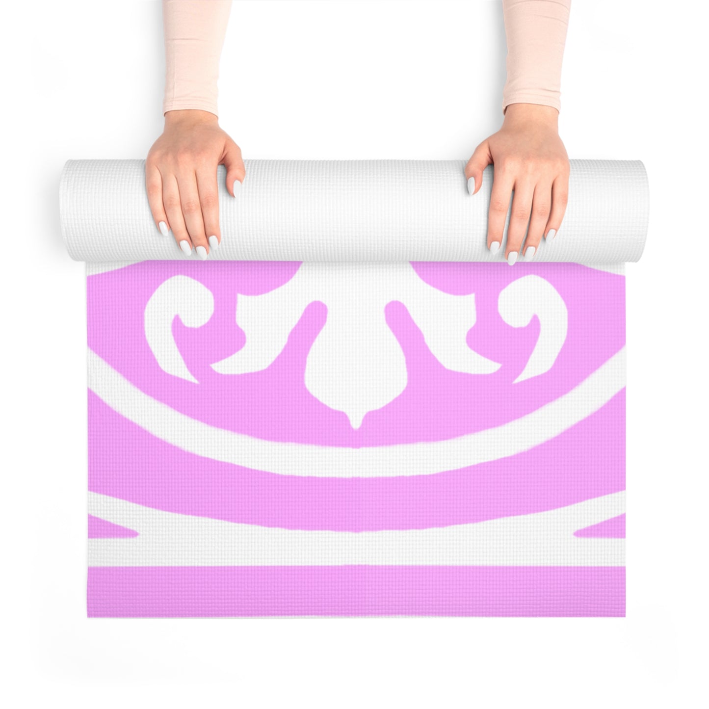 Scrollwork Exercise Mat Pink