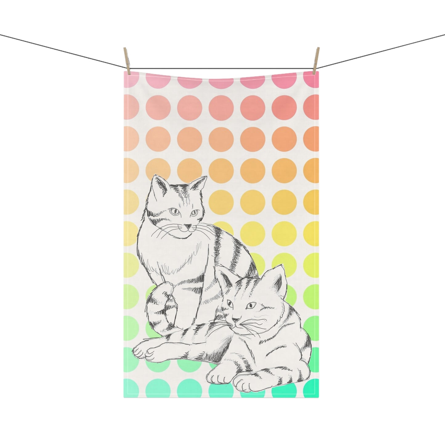 Colorful Cat Tea Towel