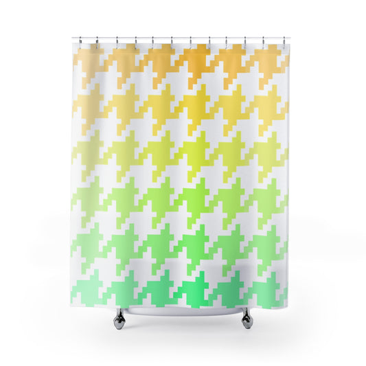 Houndstooth Fun Shower Curtain Orange/Yellow/Green