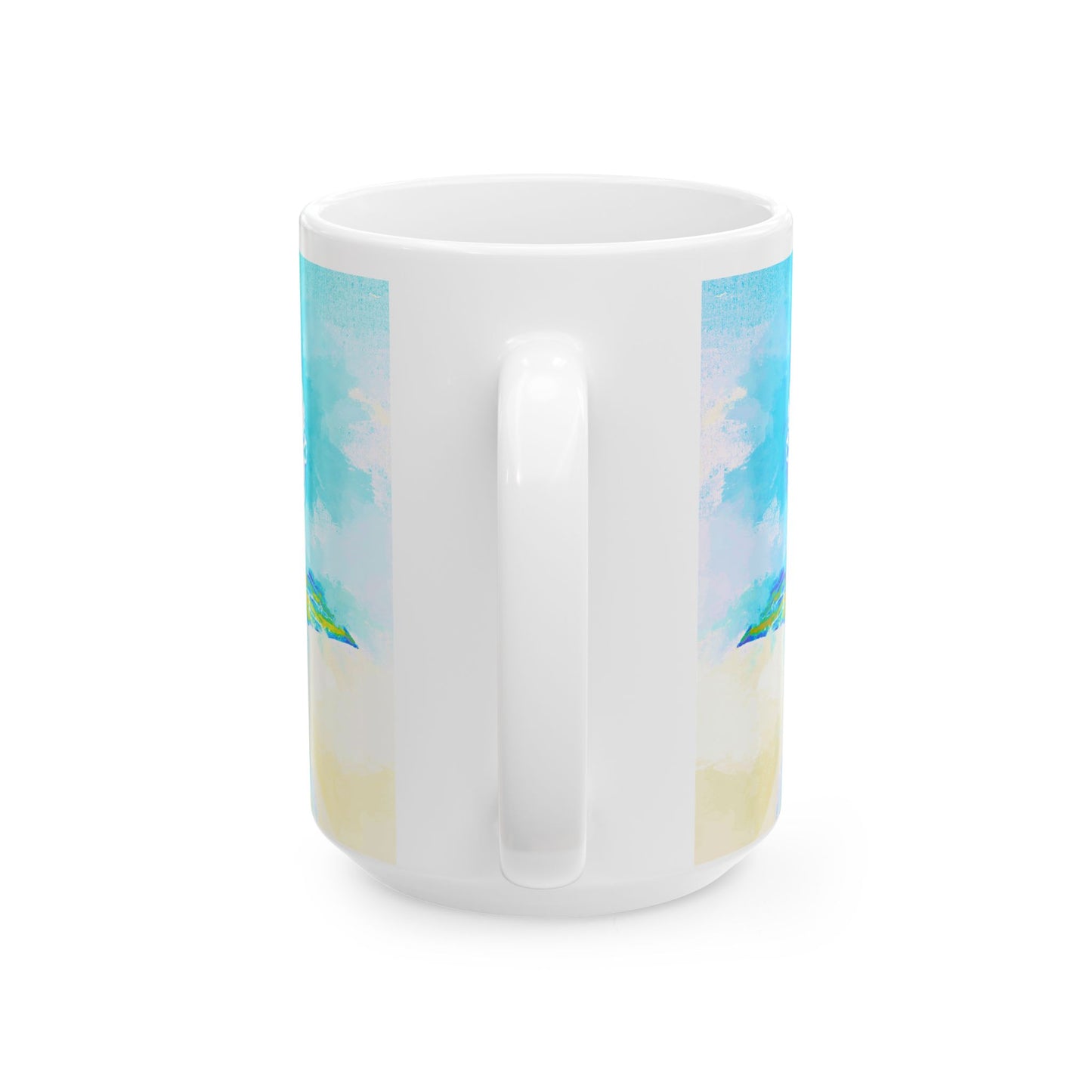 Zinnia Color Splash Mug Aqua “Dare to Be Humble”
