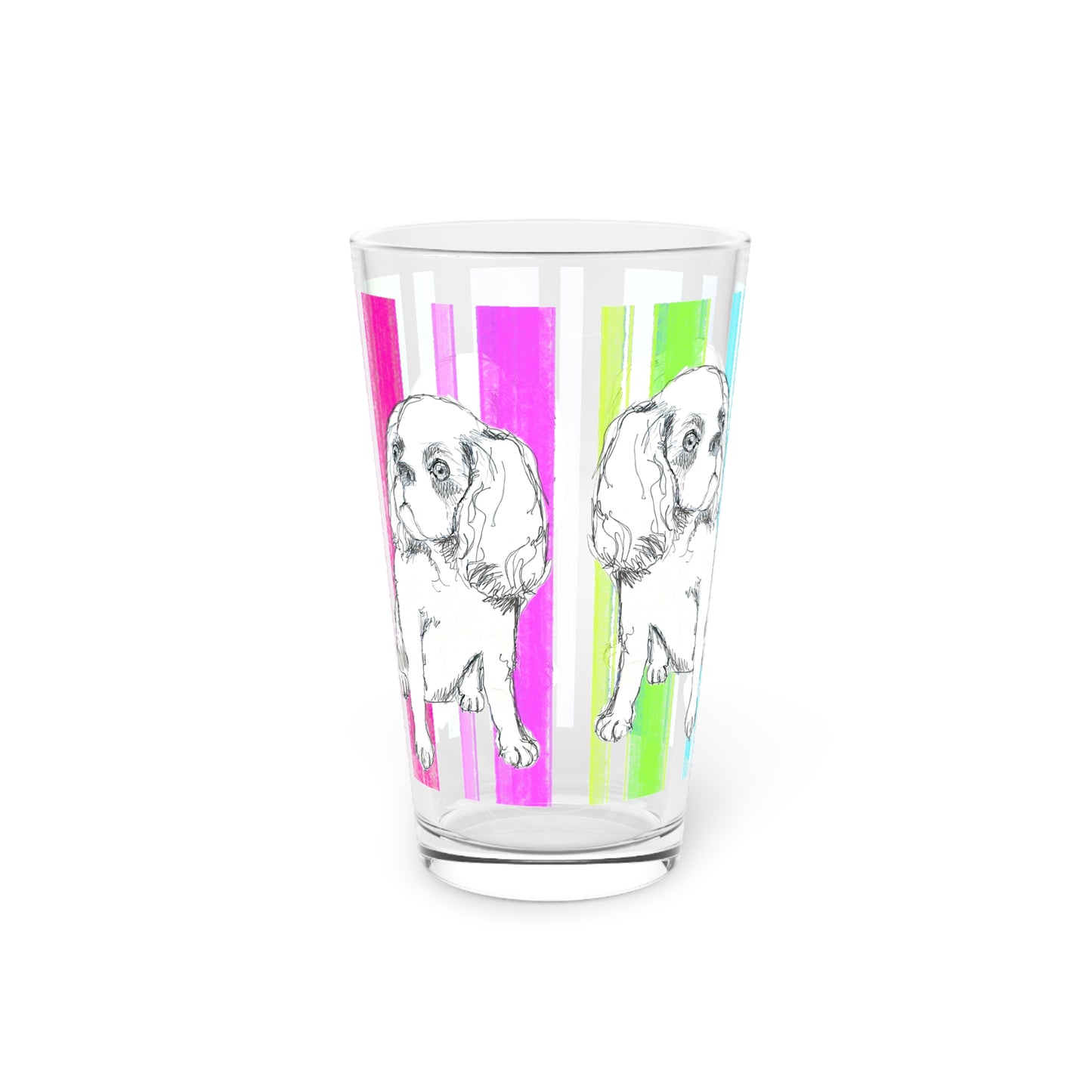 Dogi Fun Pint Glass, 16 oz Cocker Spaniel