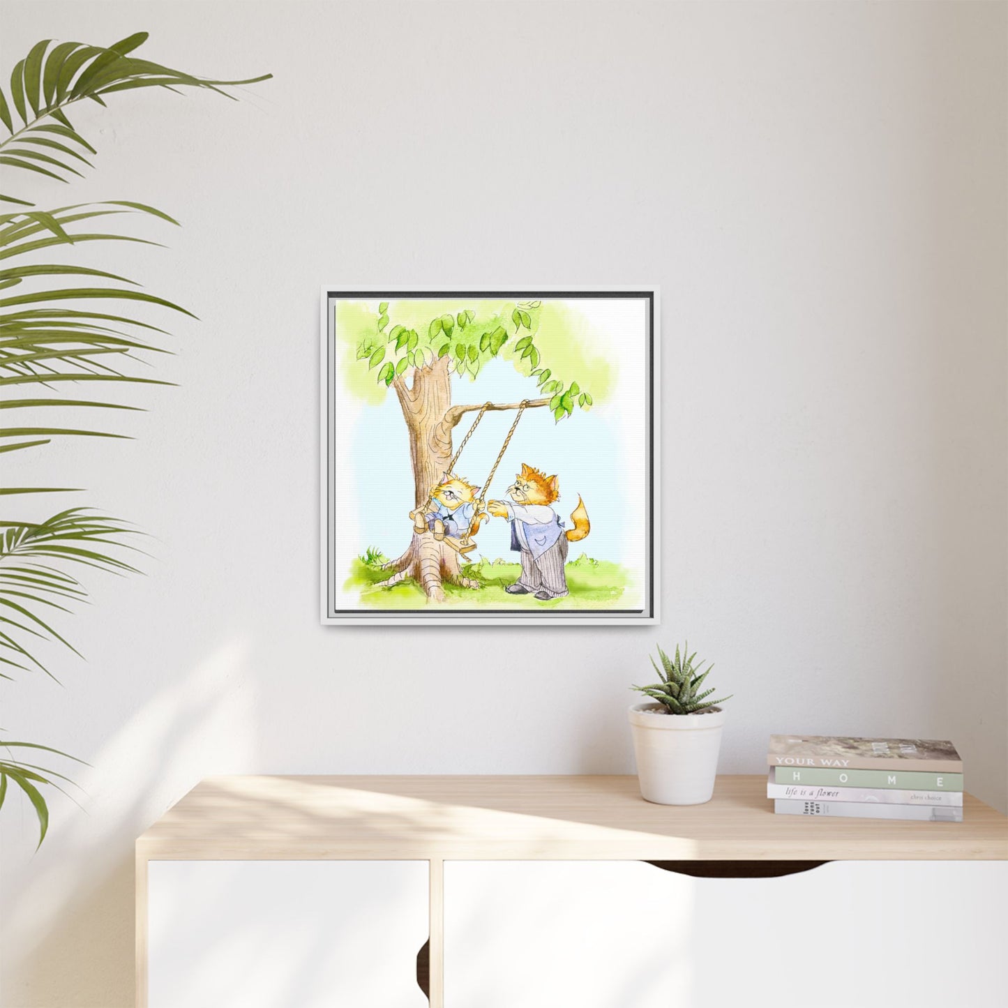 Kitty Fun Matte Canvas Framed