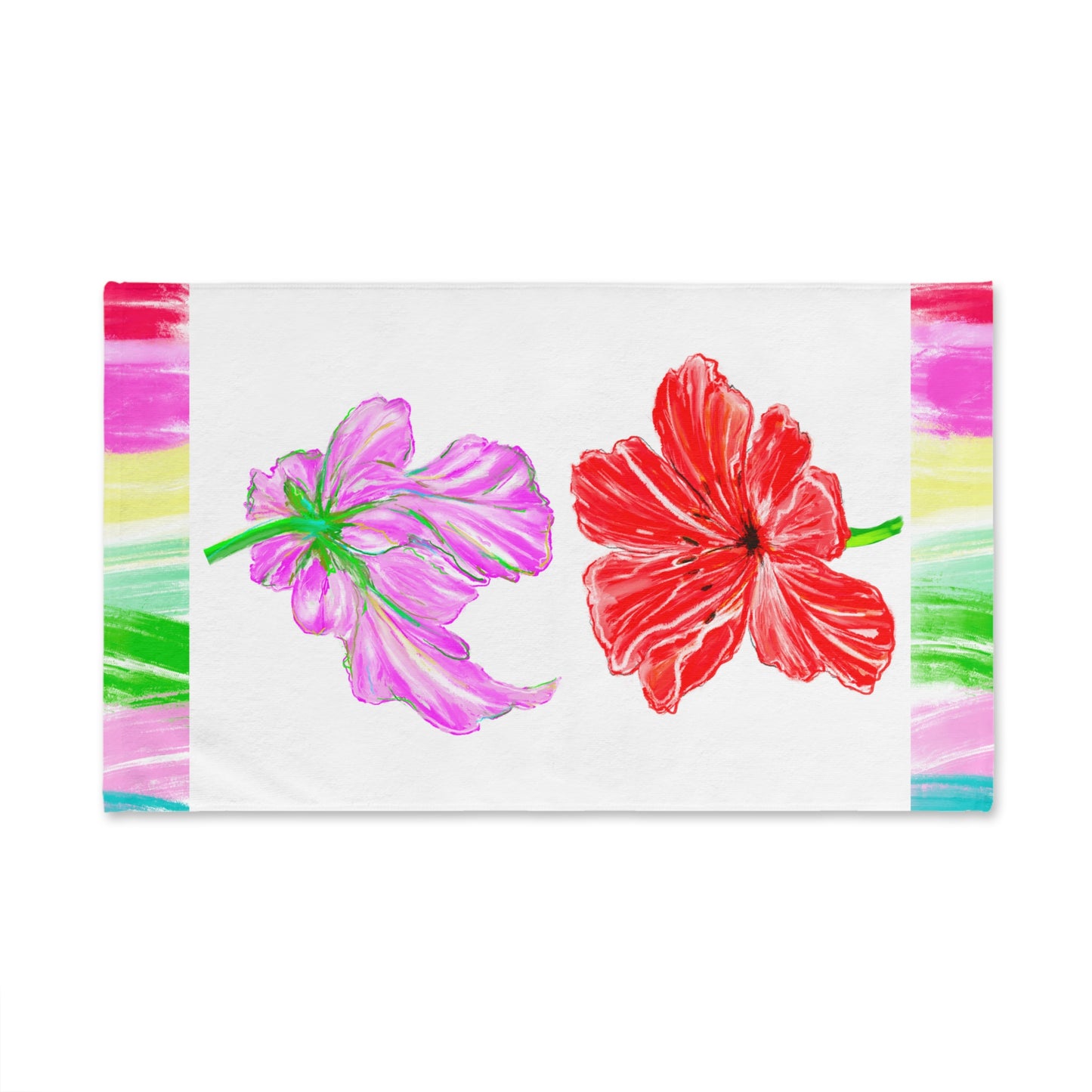 Dancing Tulips Hand Towel Red Lilac