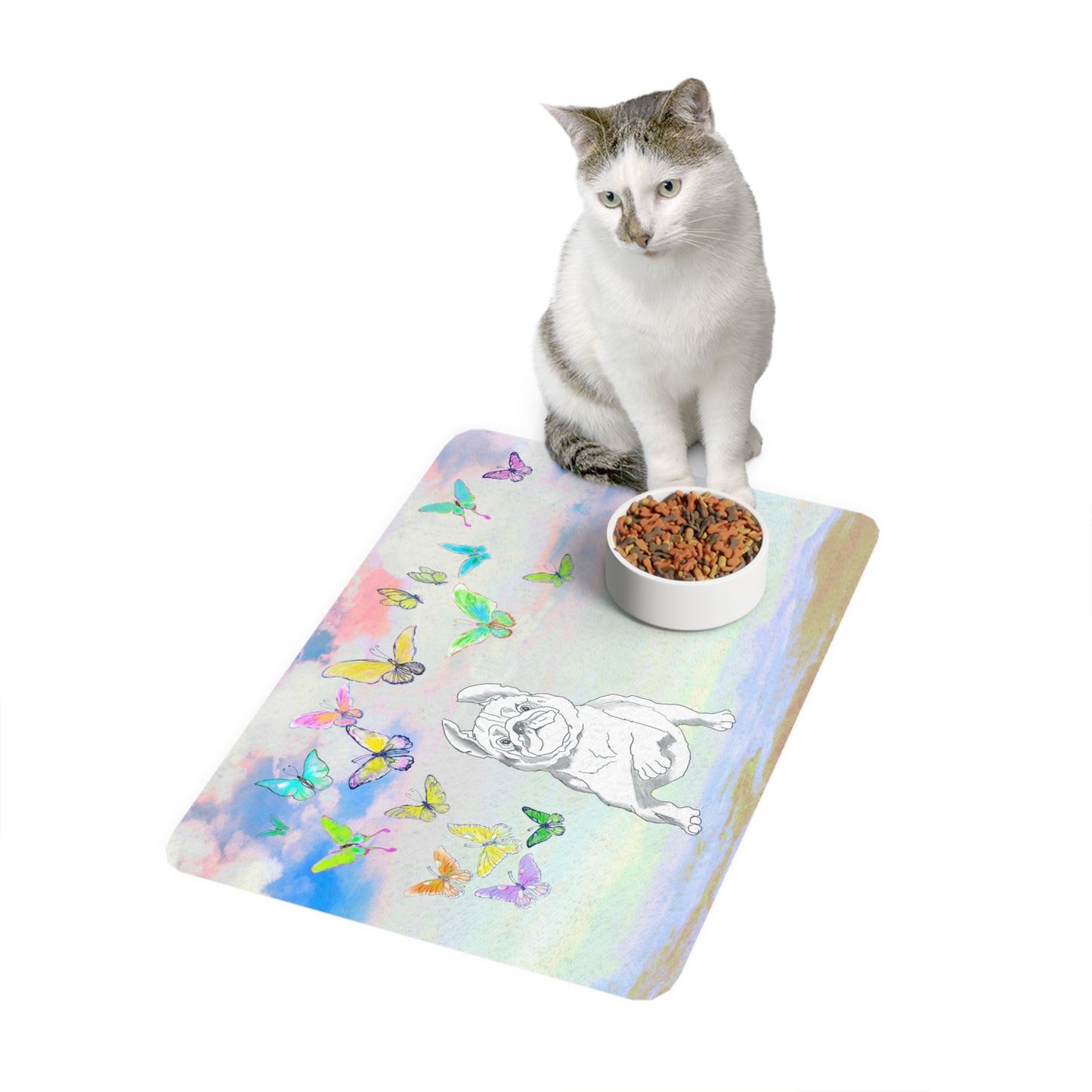 Dogi Butterfly Flutter Pet Food Mat Bulldog