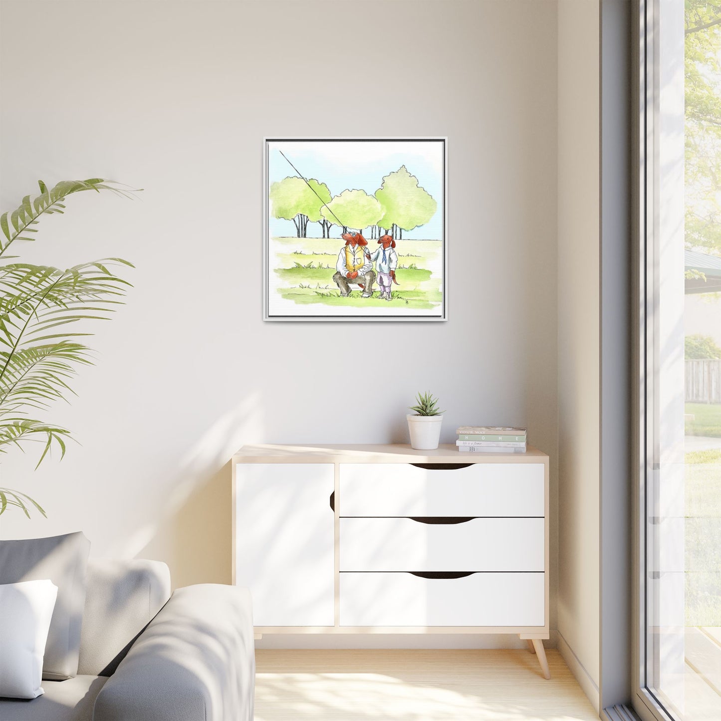 Dogi Fun Matte Canvas Framed