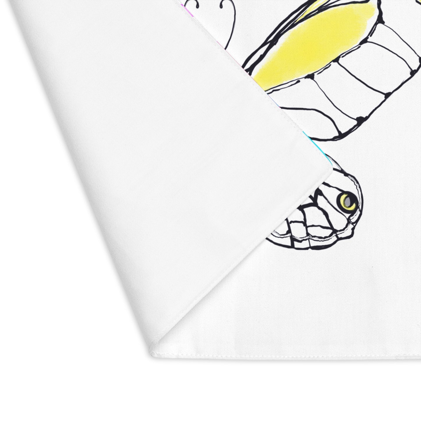 Butterfly Flutterstripe Placemat in Yellow with Multi-color Stripe Border (1 pc) cotton