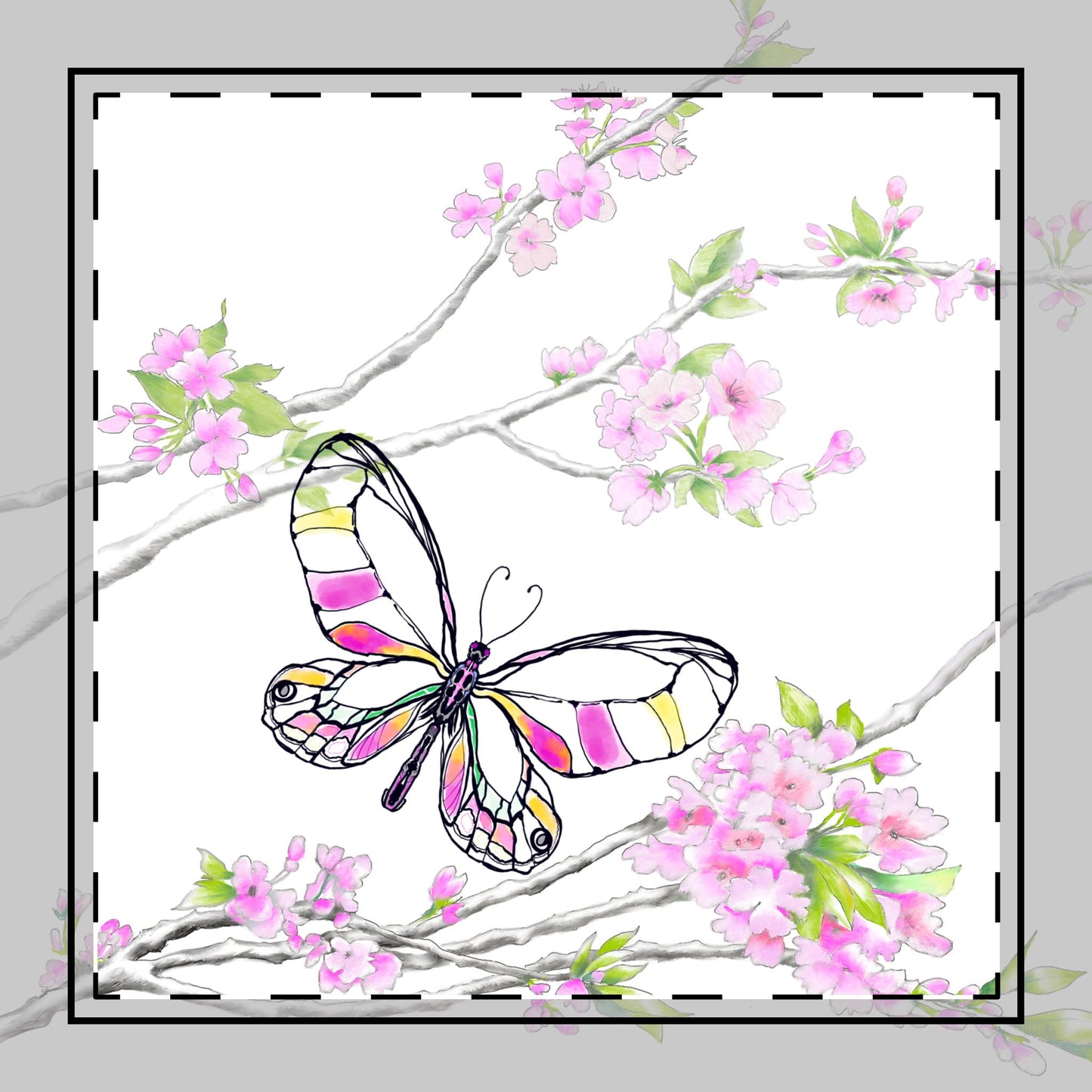 Butterfly Blossom Romp Poly Twill Napkin in pink #4