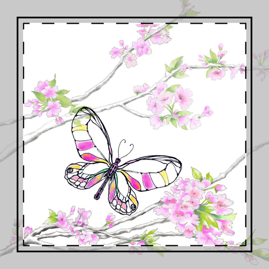 Butterfly Blossom Romp Poly Twill Napkin in pink #4