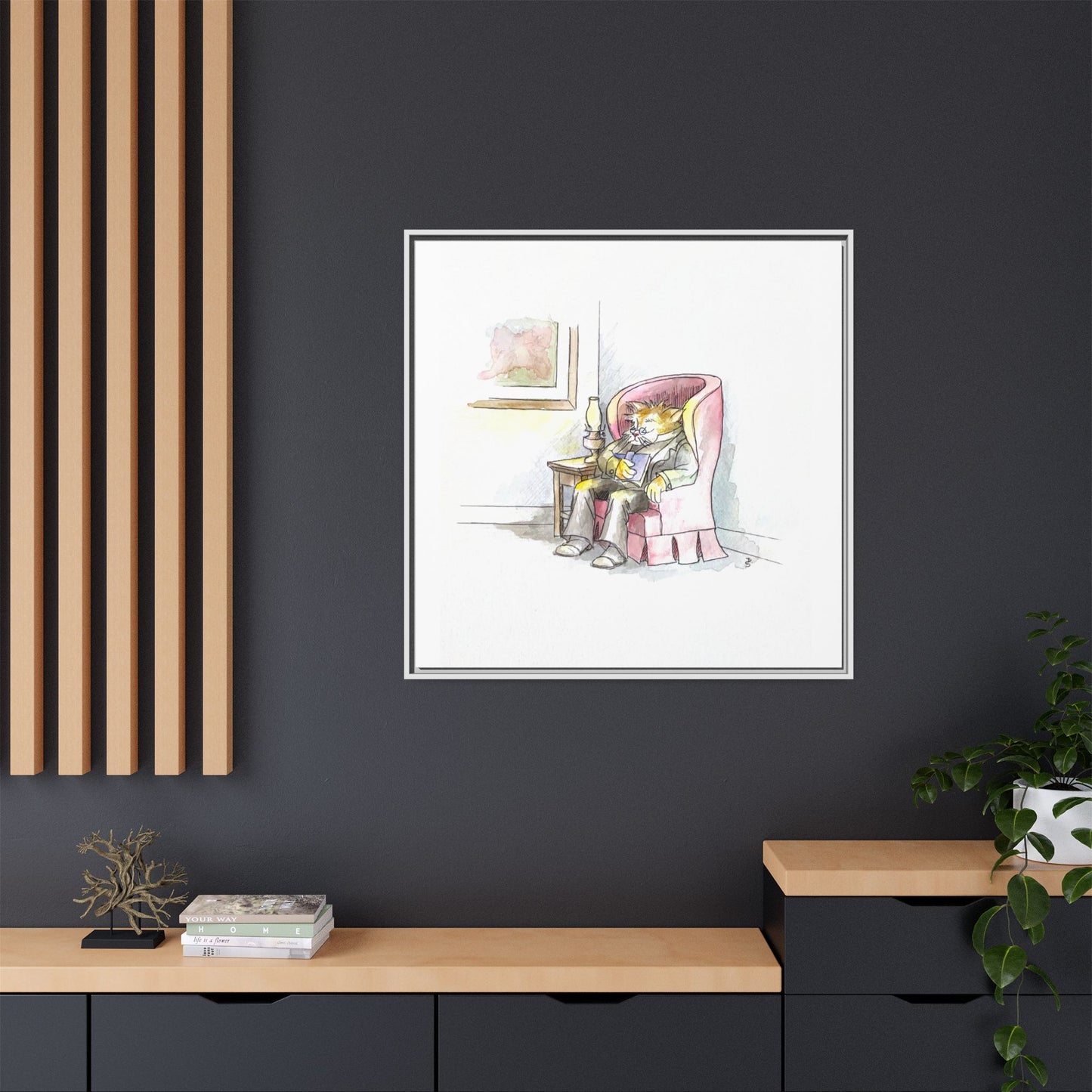 Kitty Fun Matte Canvas Framed