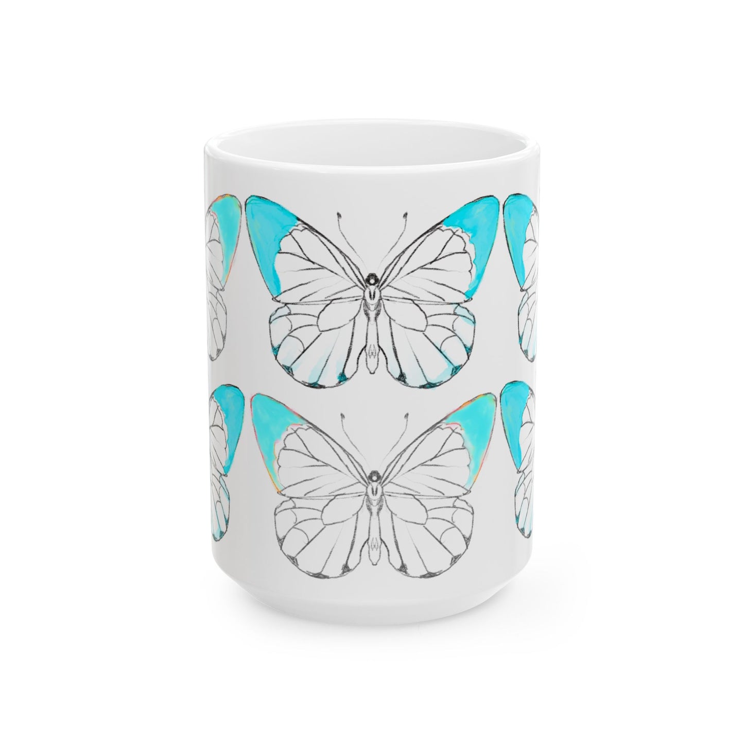 Chroma Ceramic Mug, (11oz, 15oz) Aqua