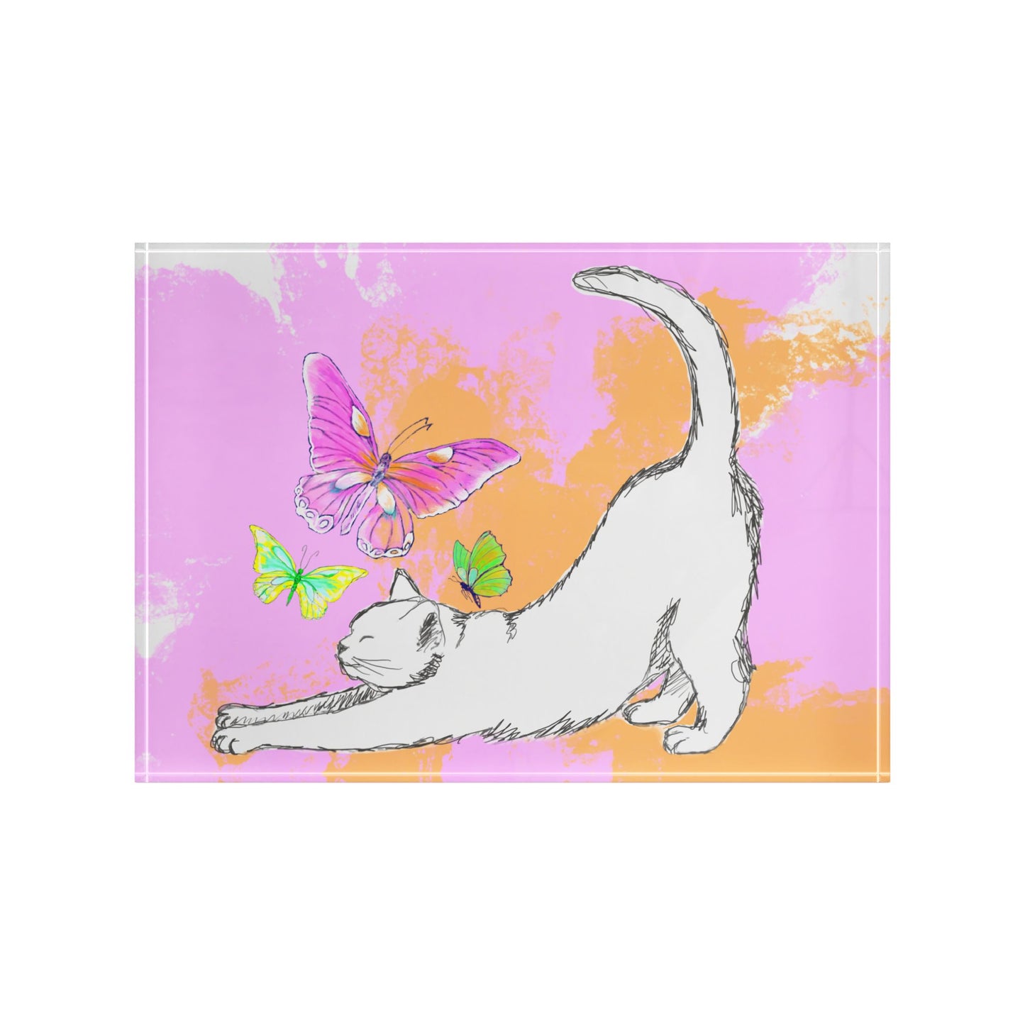 Kitty Flutter Acrylic Block