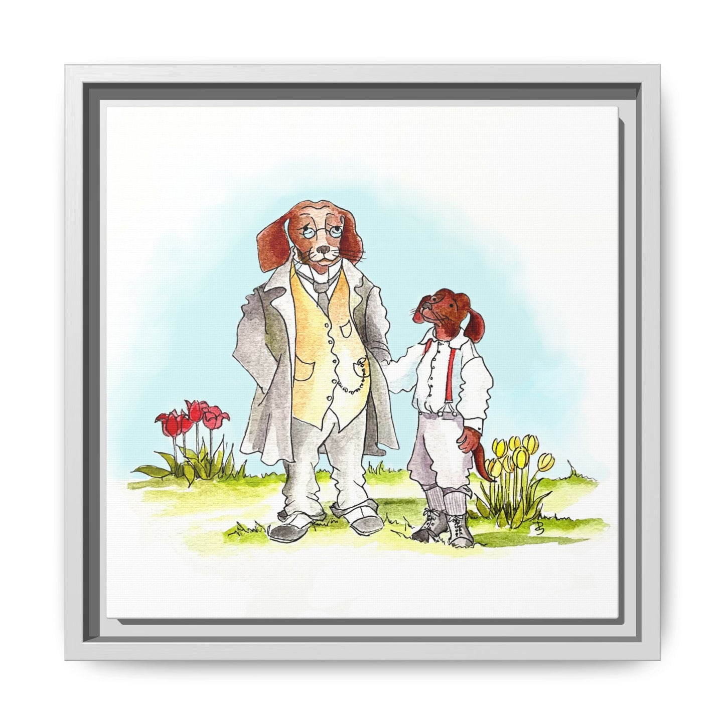 Dogi Fun Matte Canvas Framed