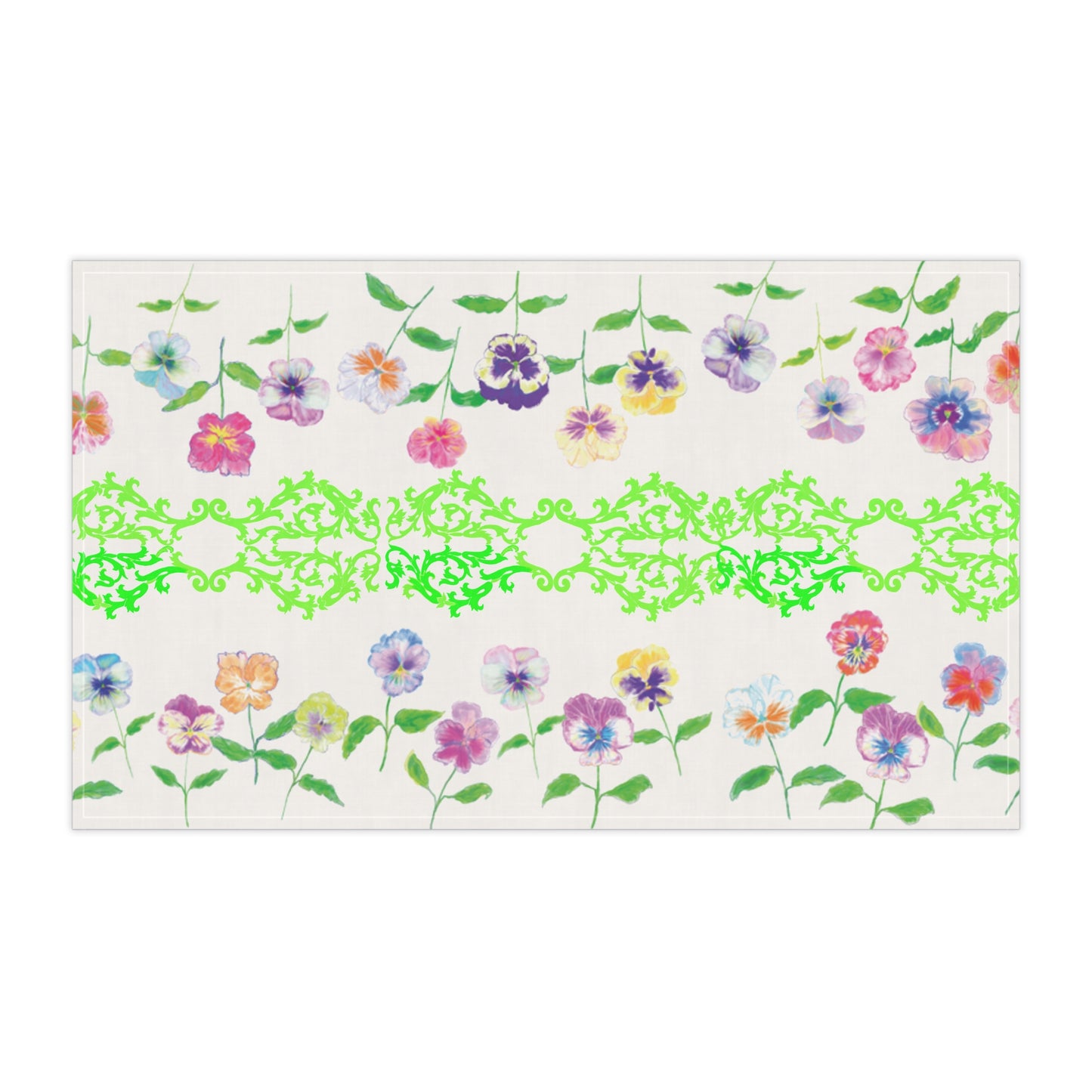 Flower Fun Tea Towel Pansy